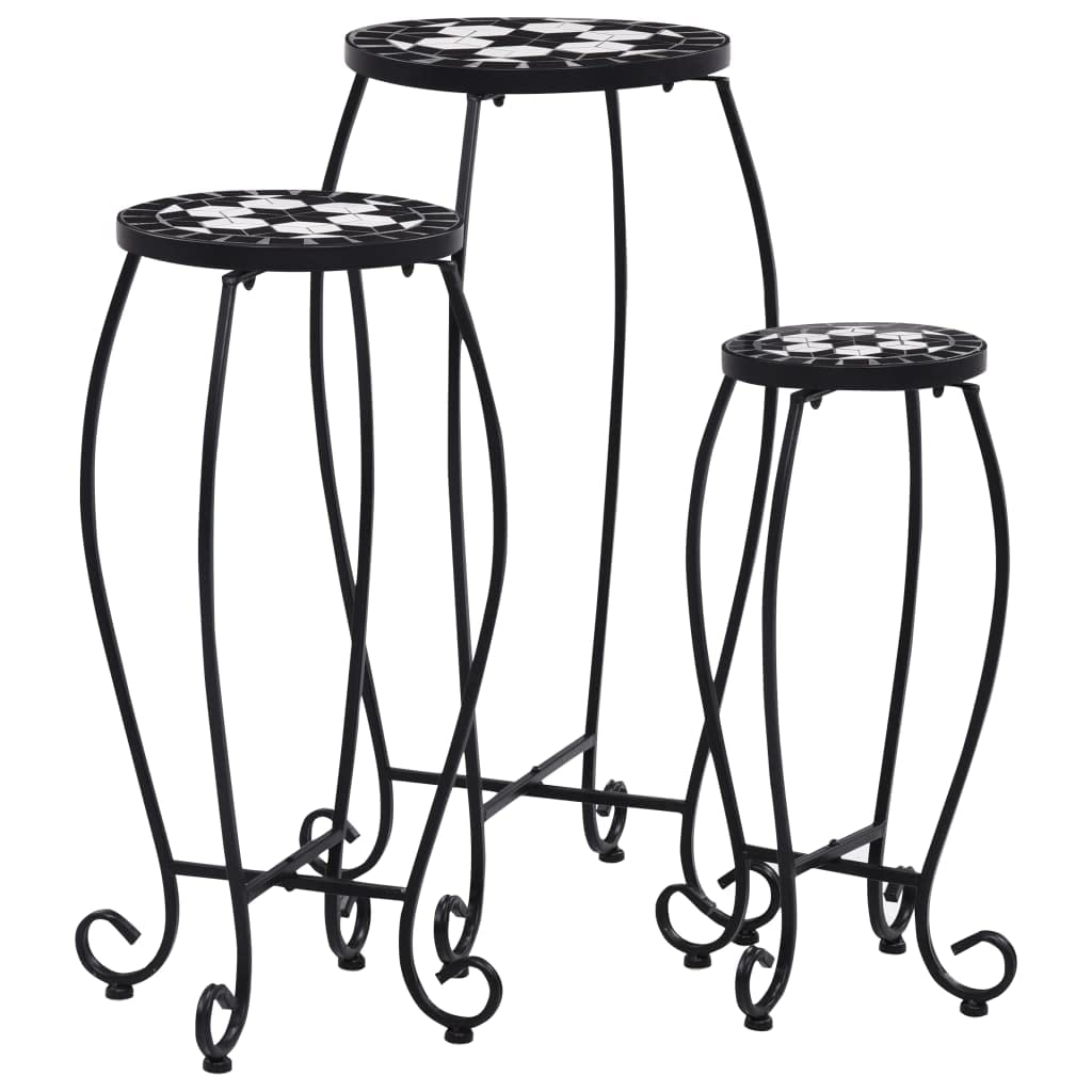 Stylish Mosaic Side Table with Terracotta Plant Stand - Perfect for Living Room, Patio, or Garden Decor