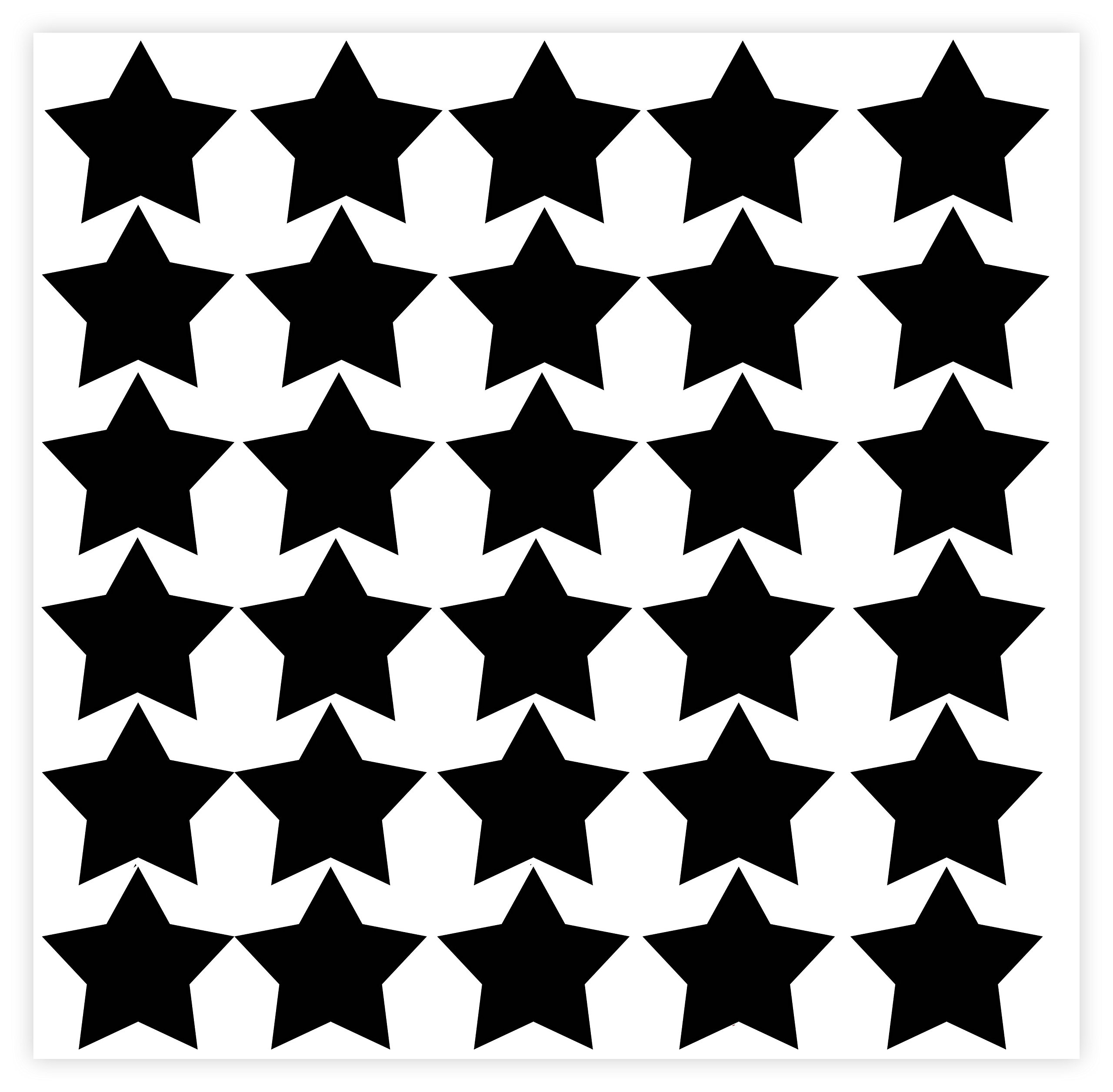 2-Inch Black Star Decal Set - 30pc Removable Peel and Stick Wall Stickers for Kids Room Decor, Classroom Art, Bathroom & Nursery - Fun DIY Home Decoration for Bright Spaces