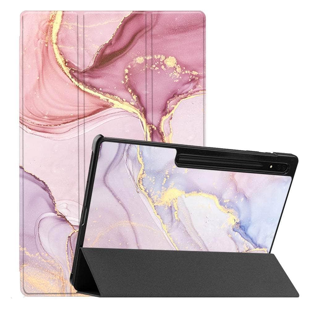 MTT 2022 Galaxy Tab S8 Ultra X906 Tri-Fold Stand Case - Premium Protective Cover with Kickstand for Samsung Tablet - Perfect for Work, Study & Entertainment