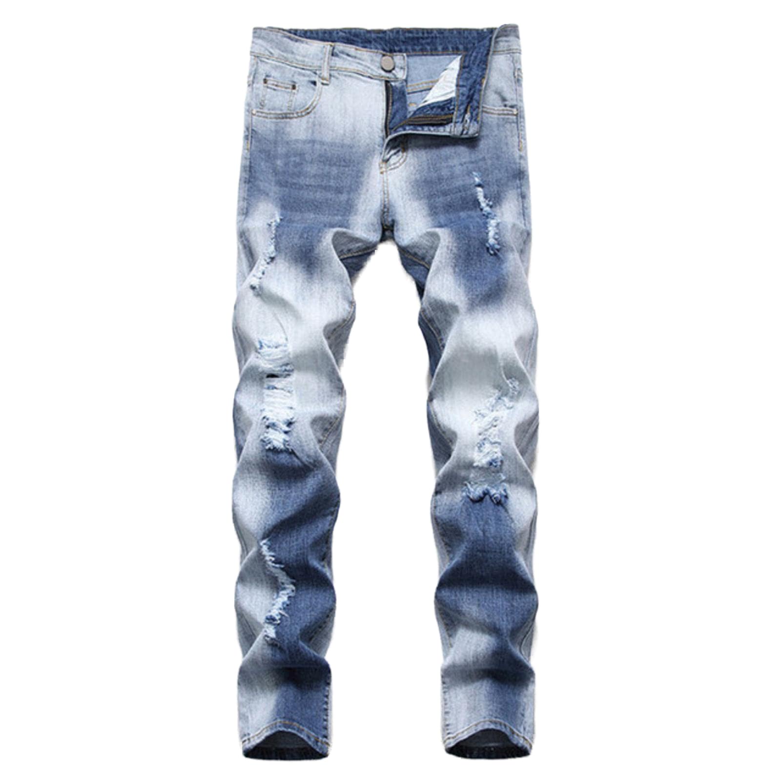 Vintage Washed Slim Fit Jeans for Men - Retro High Waisted Over-The-Knee Denim Pants | Casual Wear, Street Style & Night Out Outfits