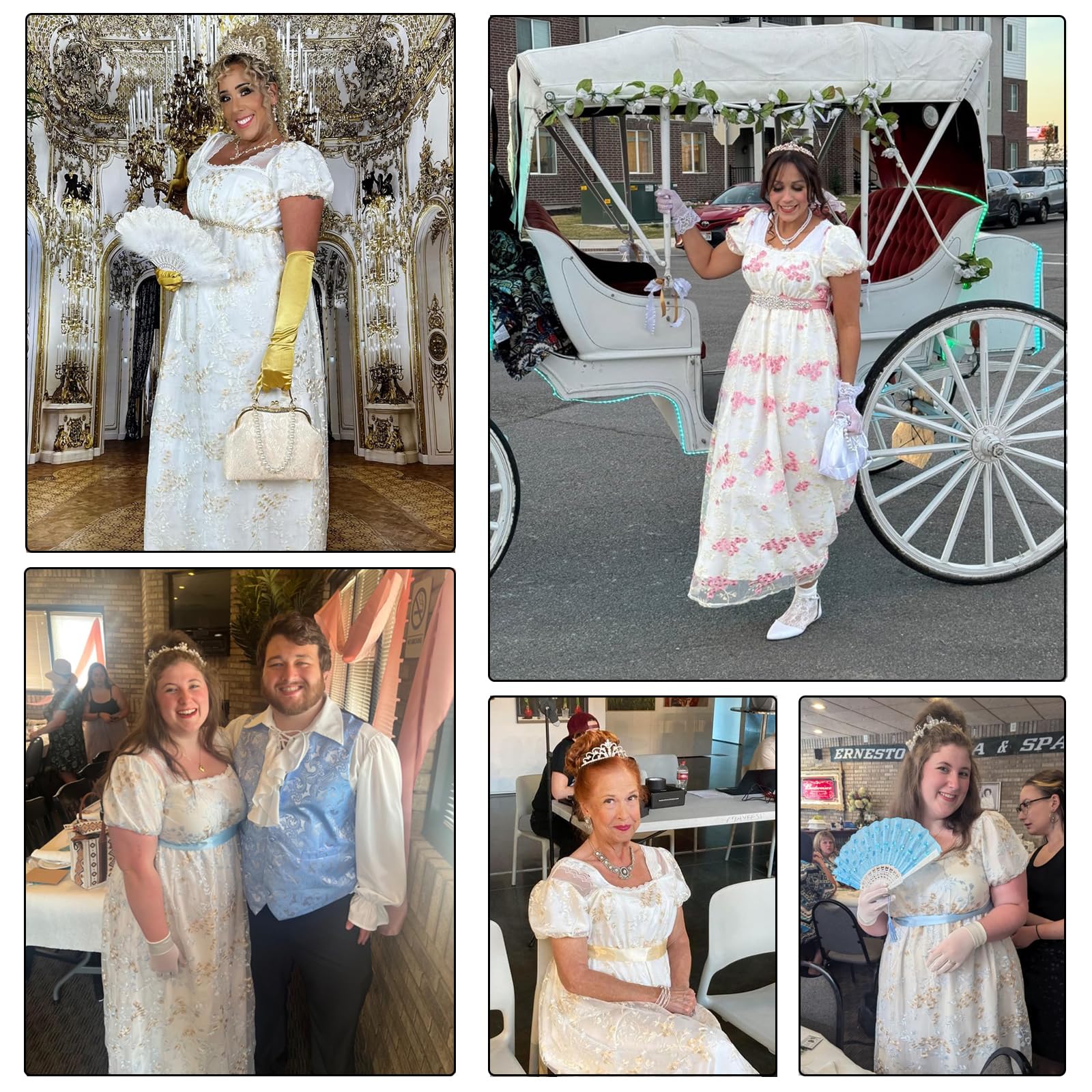 Regency Dress for Women - Elegant Empire Waist Victorian Gown with Embroidery | Tea Party, Cosplay & Historical Reenactment Costume