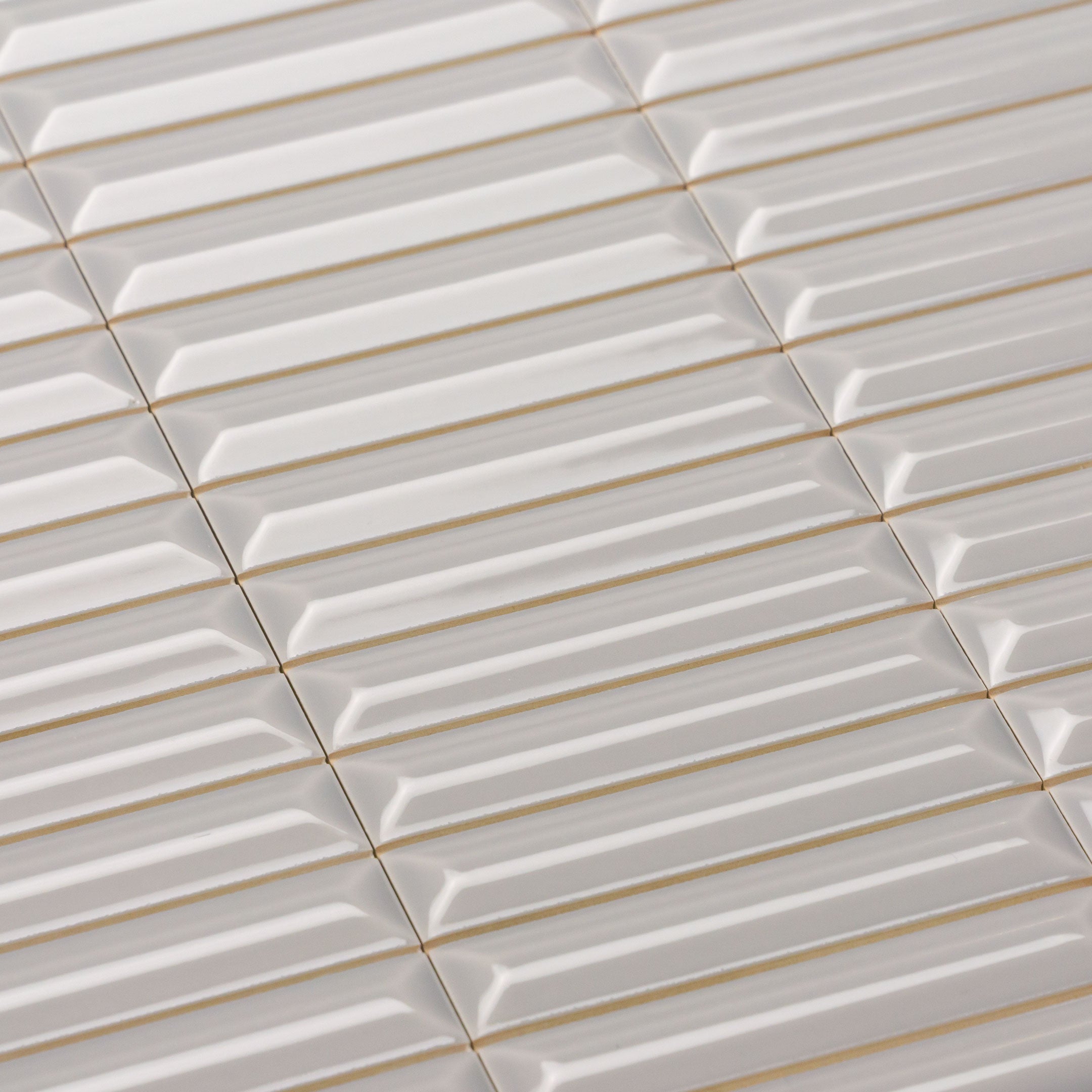 Hashira Curve Kit Kat Fluted Wall Tile - Decorative Ceramic Tiles for Kitchen Backsplash & Bathroom Accent Wall
