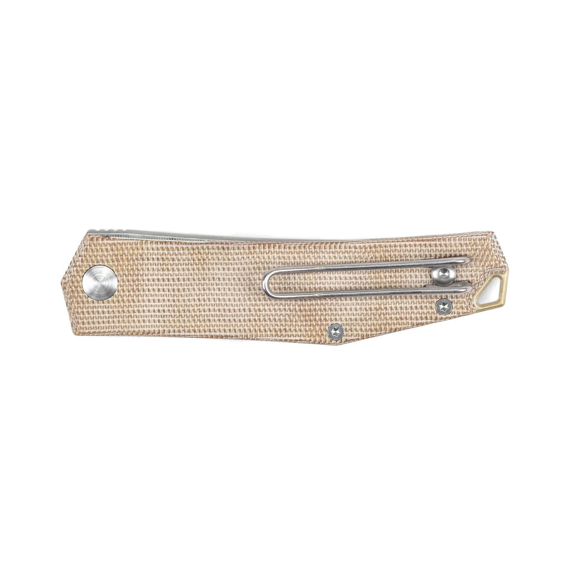 Giant Mouse Ace Clyde Folding Knife - Elmax Steel Blade, Natural Canvas Micarta & Brass Handle - EDC, Camping, Outdoor Survival