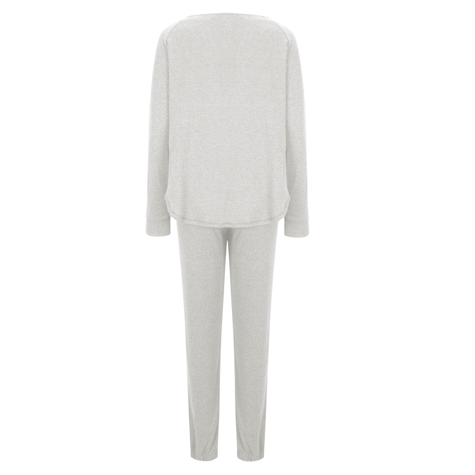 Women's 2-Piece Lounge Set - Long Sleeve Pullover Sweatshirt & Jogger Pants Comfy Tracksuit Outfit for Home, Yoga & Casual Wear