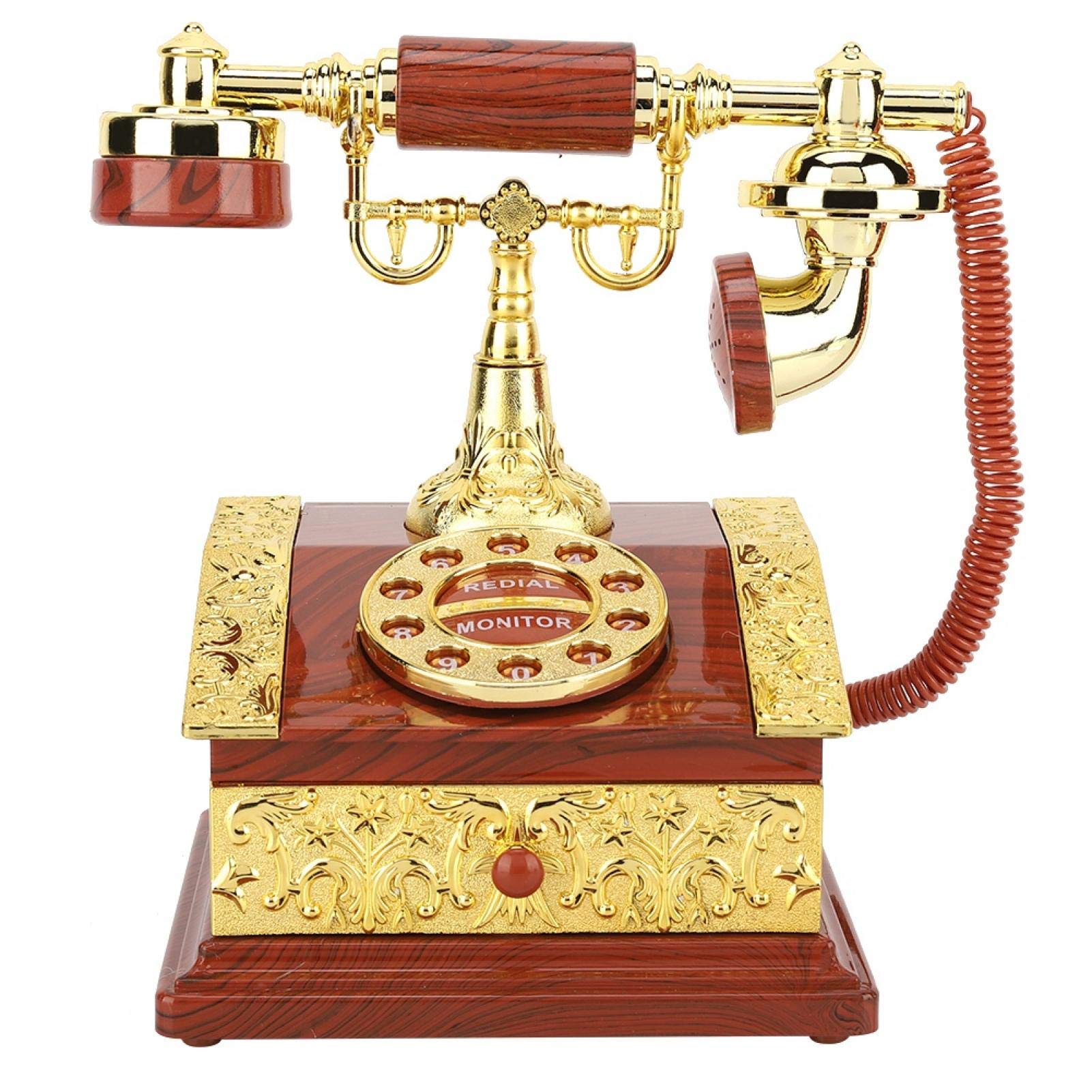 Ymiko Vintage Antique Rotary Dial Phone - Retro Music Box & Jewelry Storage Case - Desktop Decoration for Home Office Décor - Perfect Gift for Collectors & Vintage Lovers