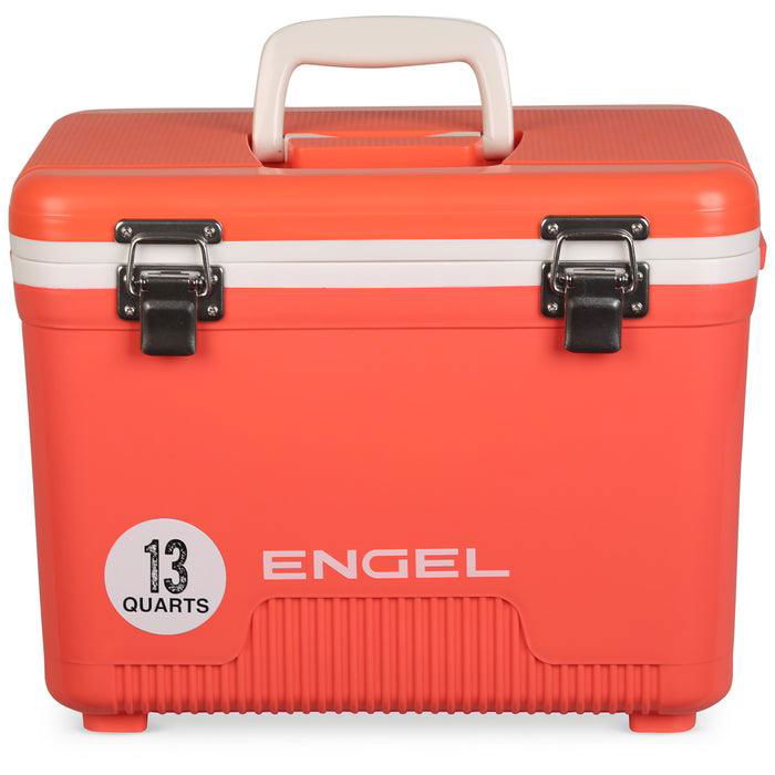 13 Quart Insulated Drybox Cooler with Airtight Lid - Coral Color, Perfect for Camping, Picnics & Outdoor Adventures