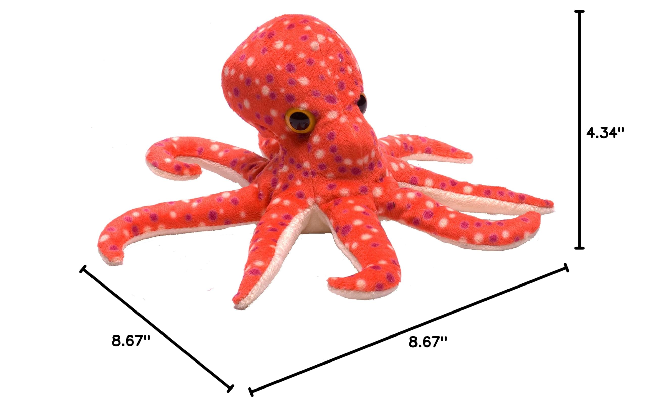 Wild Republic 7-inch Octopus Plush Stuffed Animal - Soft & Cuddly Hug’ems Toy for Kids, Best Gift for Birthdays & Christmas | Perfect for Bedtime Snuggles & Playtime Fun