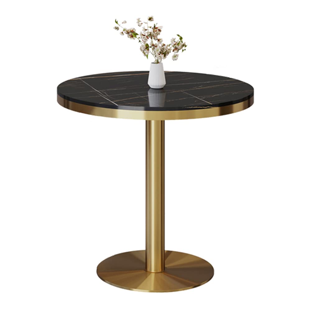 Luxury Round Dining Table - Modern Sintered Stone Pedestal Base Kitchen & Coffee Table (27.6