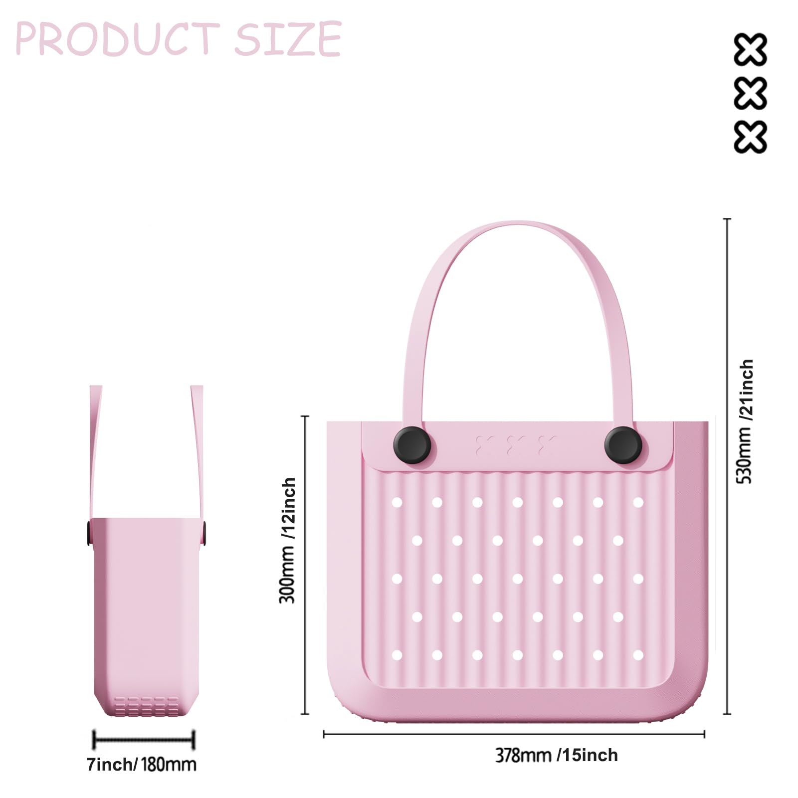 Waterproof & Washable Rubber Eva Handbags for Women - Large Travel, Beach, Pool & Sports Tote Bag - Perfect for Gym, Vacation & Outdoor Activities
