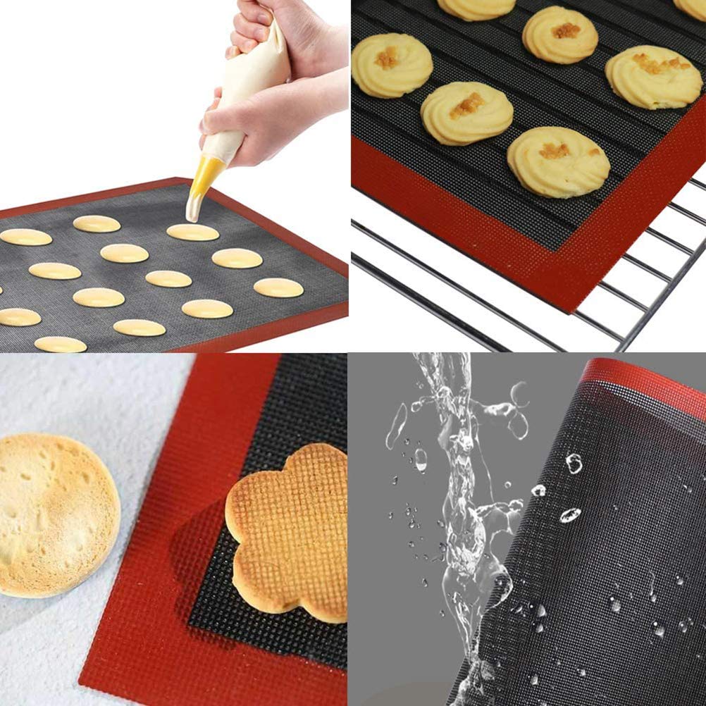 Non-Slip Micro-Perforated Silicone Baking Mat for Biscuits, Macarons & Pizza | Oven & Microwave Safe | Perfect for Pastry Chefs, Home Bakers & Beginners | Ideal for Baking, Roasting & Food Prep