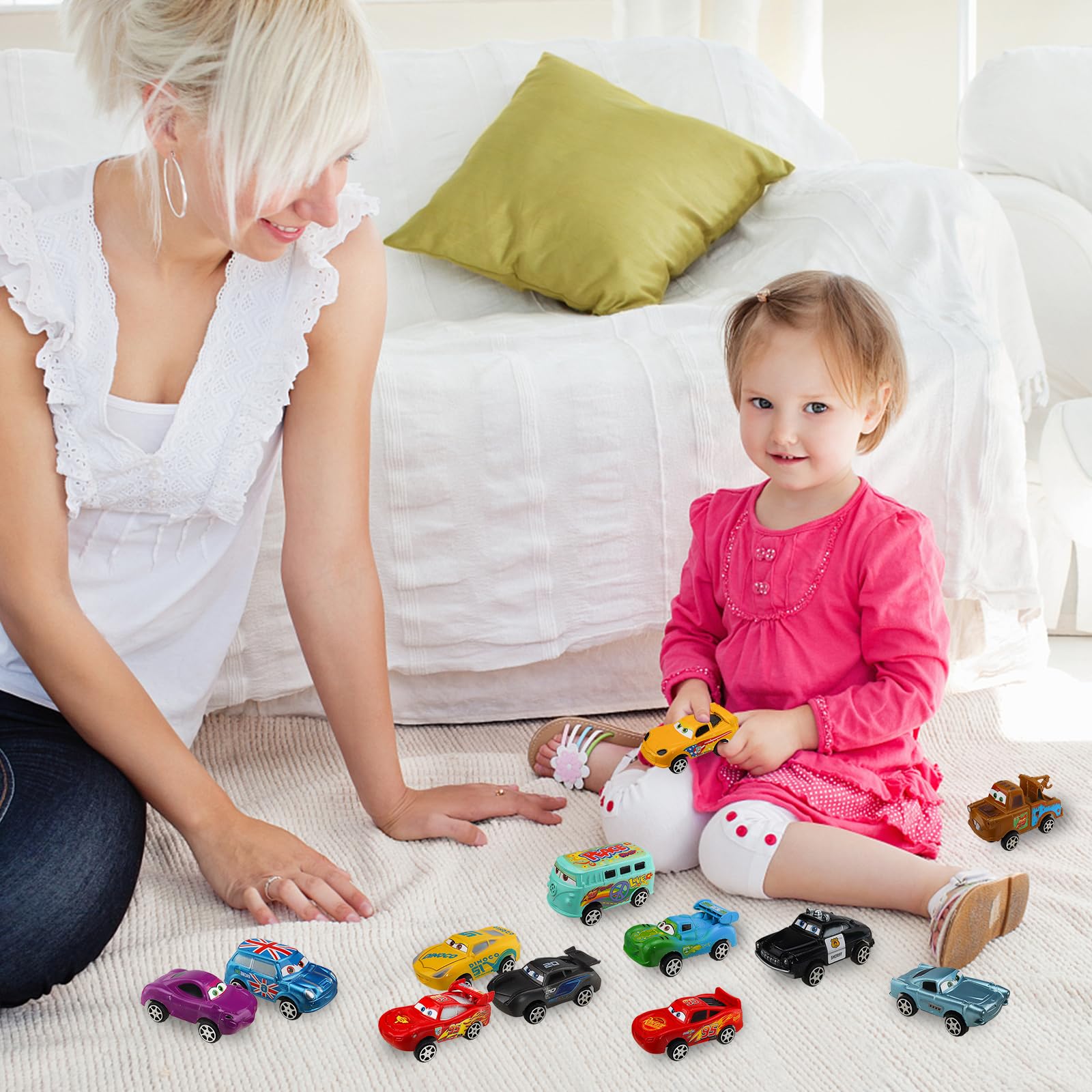 JunMallko 12-Piece Mini Car Toy Set - Small Friction-Powered Toy Cars for Kids Ages 3+ - Perfect for Playtime, Birthday Gifts & Early Learning Development