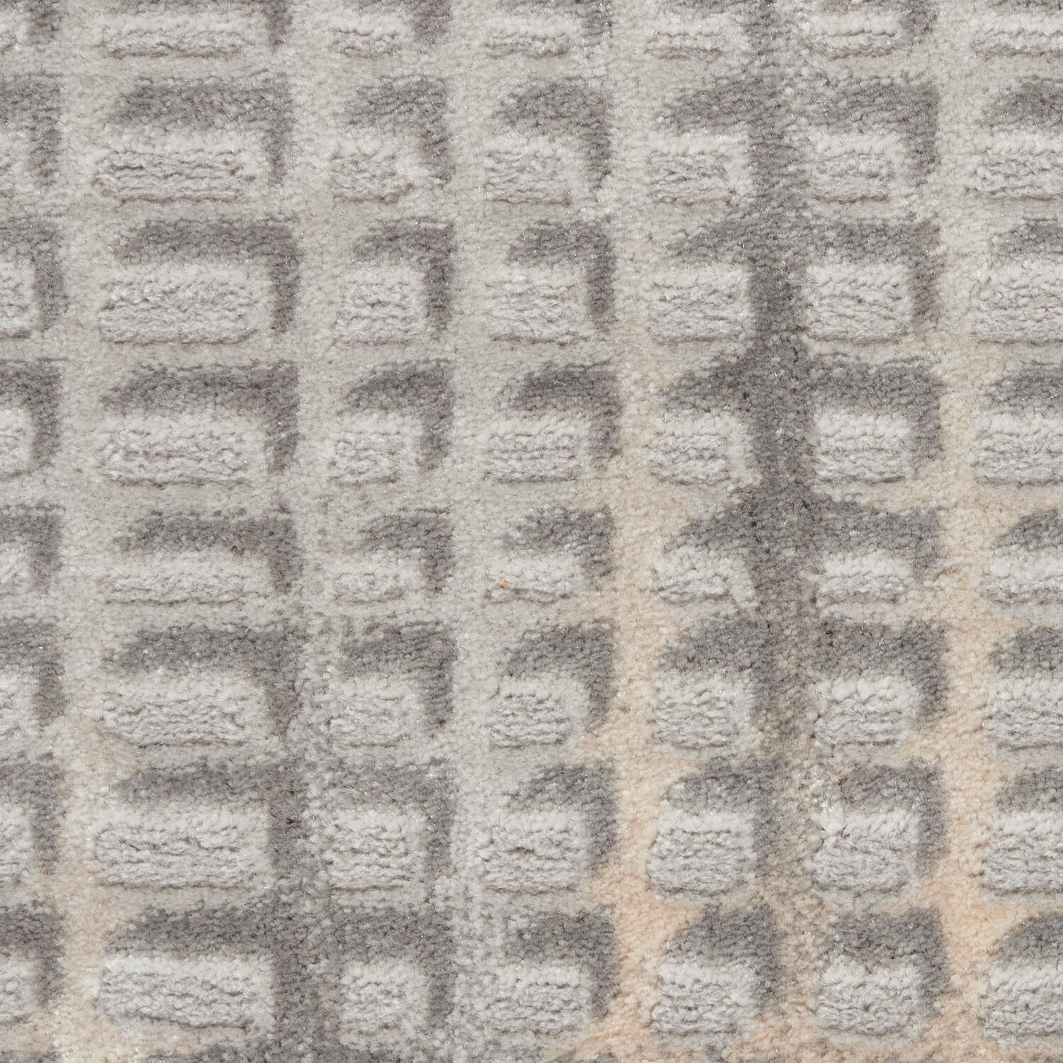 Nourison Solace Contemporary Abstract Grey/Beige 8' x 10' Area Rug - Easy to Clean, Non-Shedding, Stain Resistant - Perfect for Bedroom, Living Room, Dining Room & Kitchen Decor