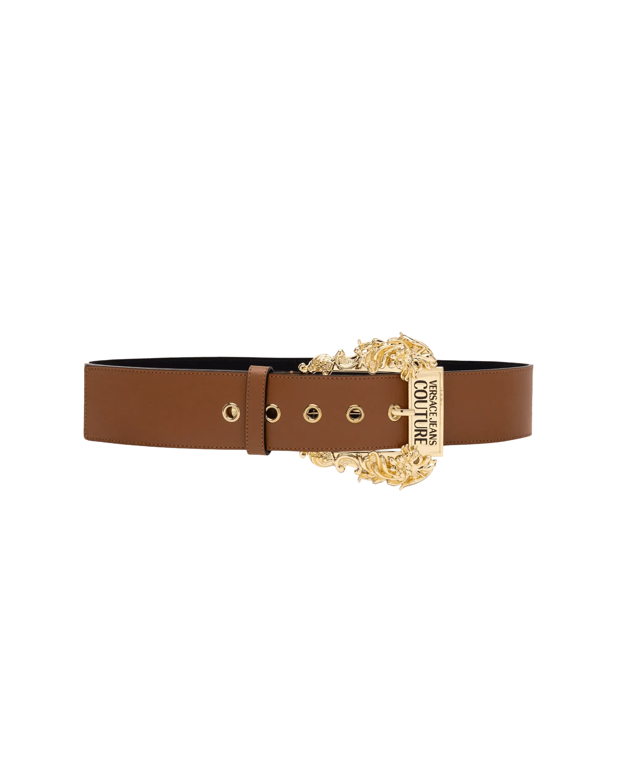 Luxury Gold Garland Logo Leather Belt for Men & Women - Stylish Fashion Accessory for Casual, Office & Formal Wear
