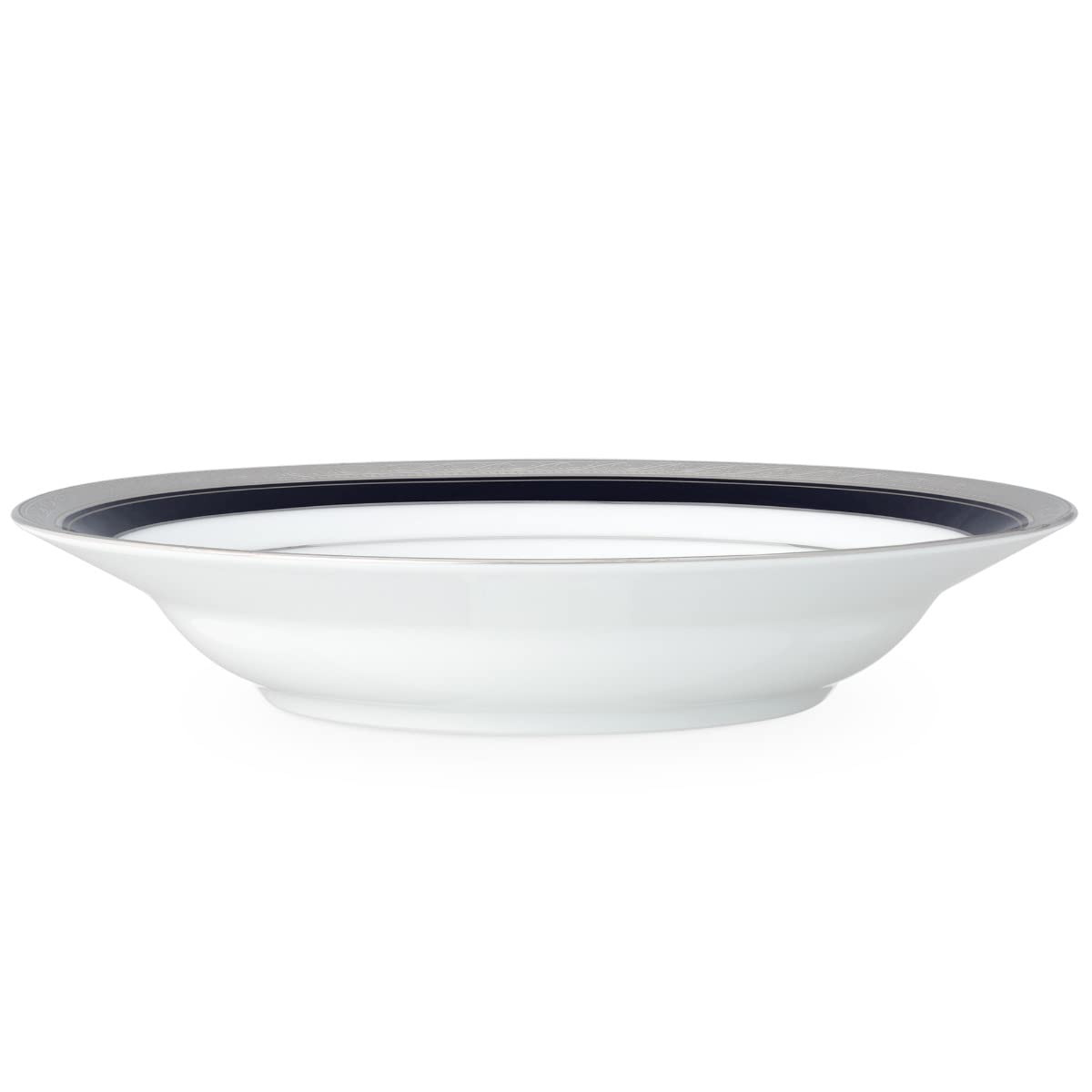 Noritake Crestwood Cobalt Platinum Rim Soup Bowl - 9 Inch, 27 oz Blue & White Porcelain - Elegant Dinnerware for Formal Dining, Restaurant Use & Special Occasions