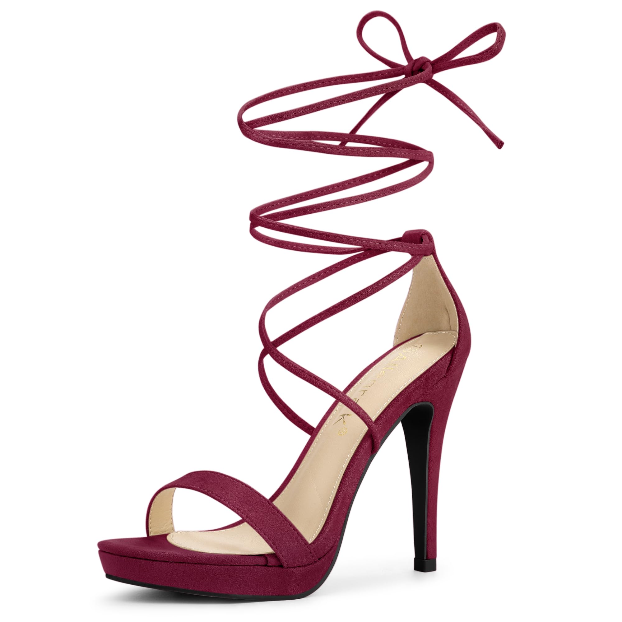 Allegra K Women's Platform Stiletto Heel Lace-Up Sandals - Sexy High Heels for Parties, Weddings & Date Nights