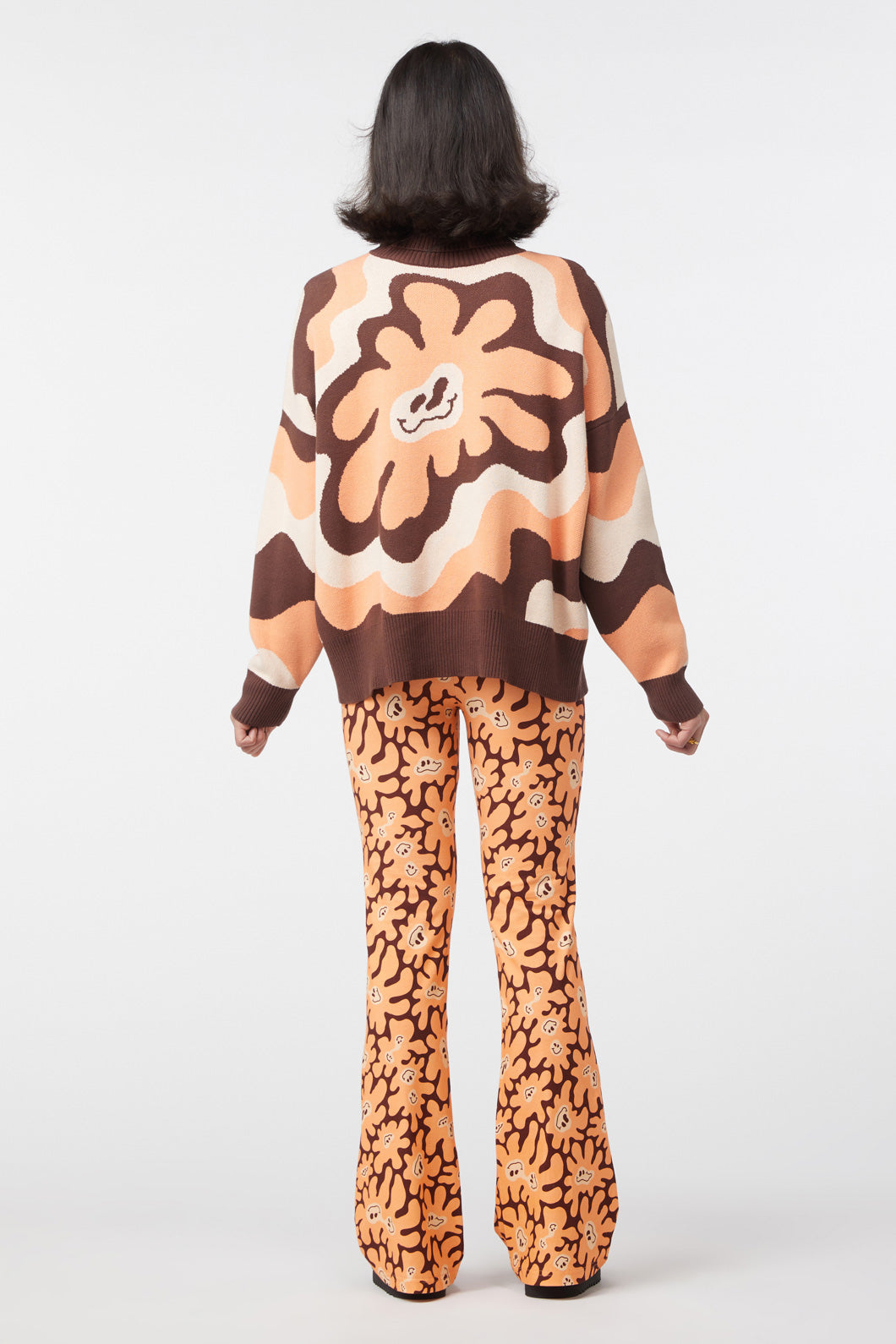 Flower Frenzy Knit Sweater - Women's Floral Knit Pullover for Casual Wear & Spring Outfits