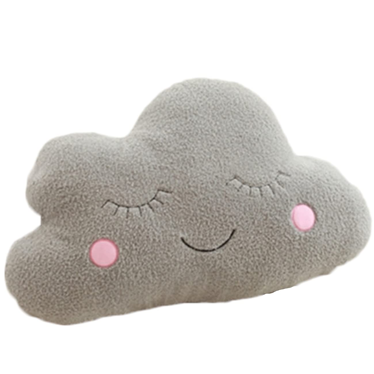 Soft Velvet Cloud Pillow - Plush Decorative Cushion for Sofa, Bed & Office Chair - Grey