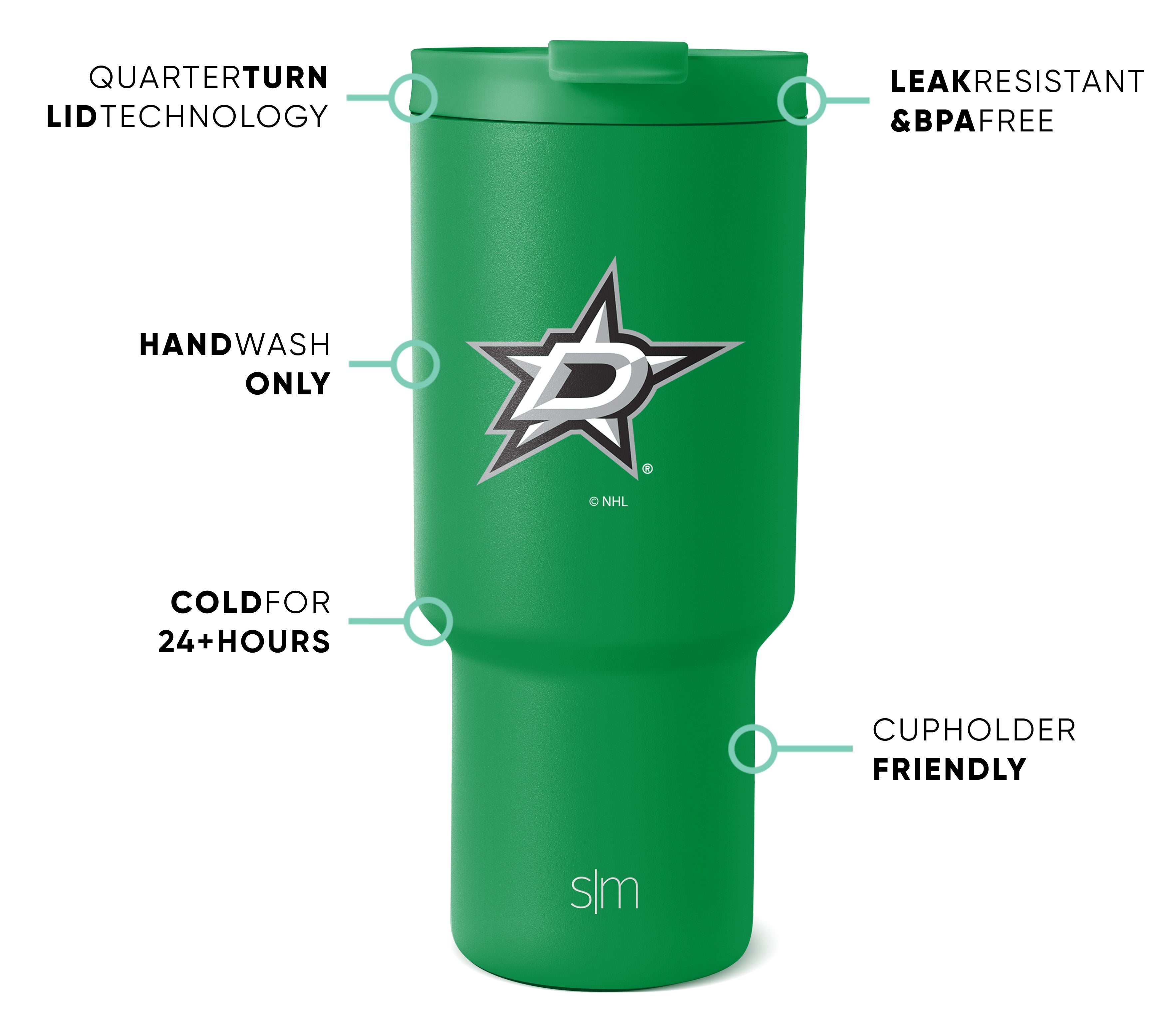 NHL Trek Tumbler 20oz Insulated Stainless Steel Water Bottle with Lid - Keeps Drinks Hot/Cold for Hours - Perfect for Hockey Games, Outdoor Adventures & Daily Commute