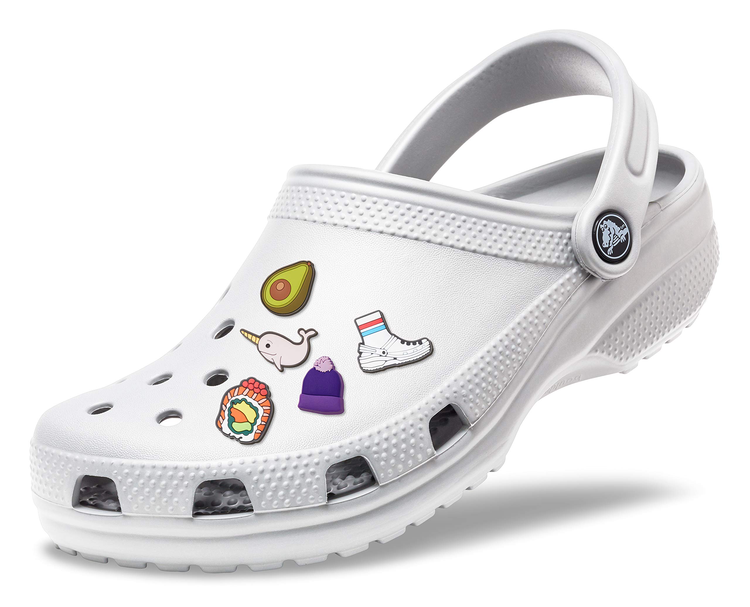 Crocs Classic Clog Shoes for Men & Women with 5-Pack Jibbitz Charms - Comfortable Slip-On Clogs for Casual Wear, Work & Outdoor Activities