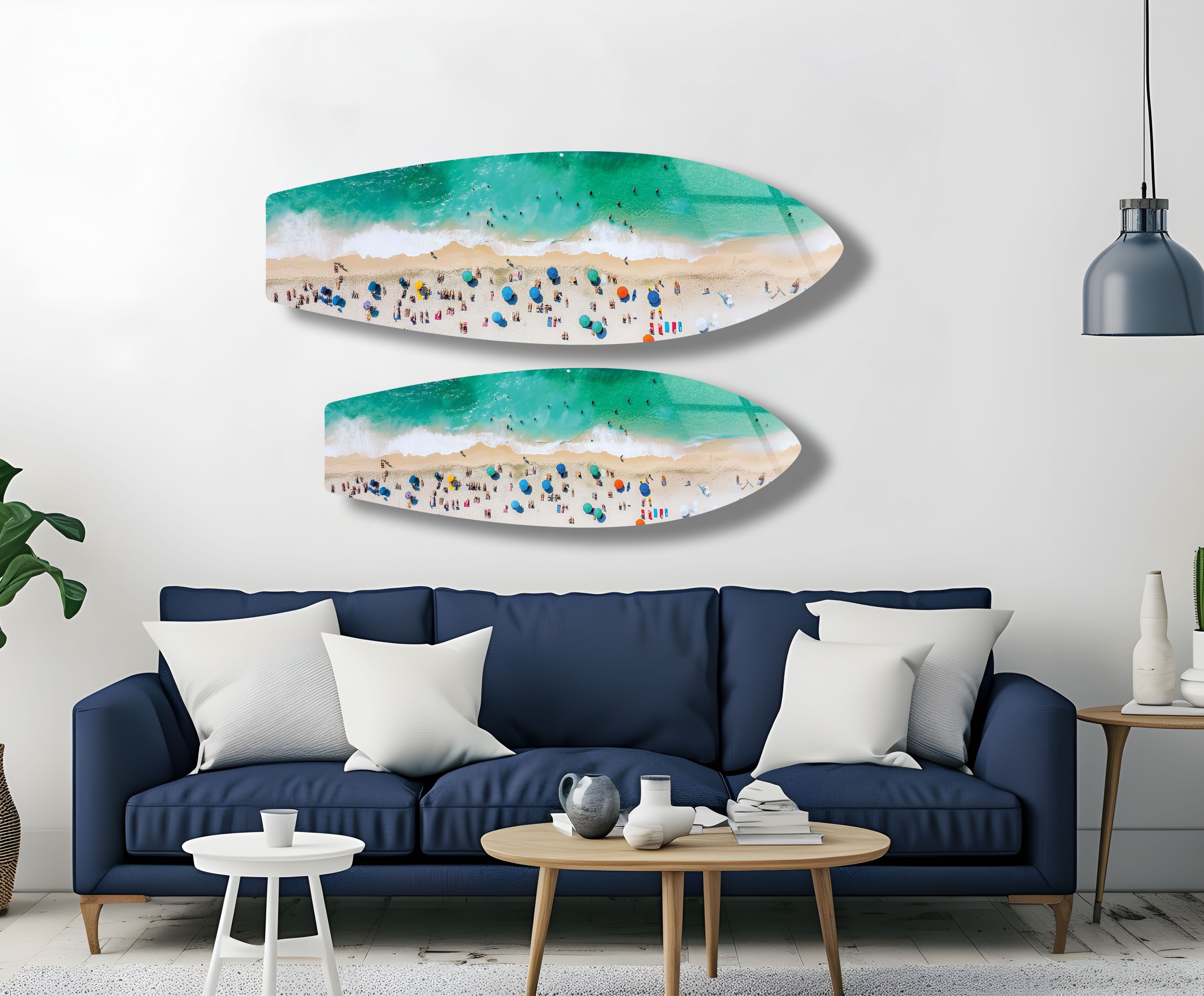 Beach Bliss Surfboard Wall Art - Coastal Decor for Living Room, Bedroom & Office - Perfect Surfing Theme Home Decoration