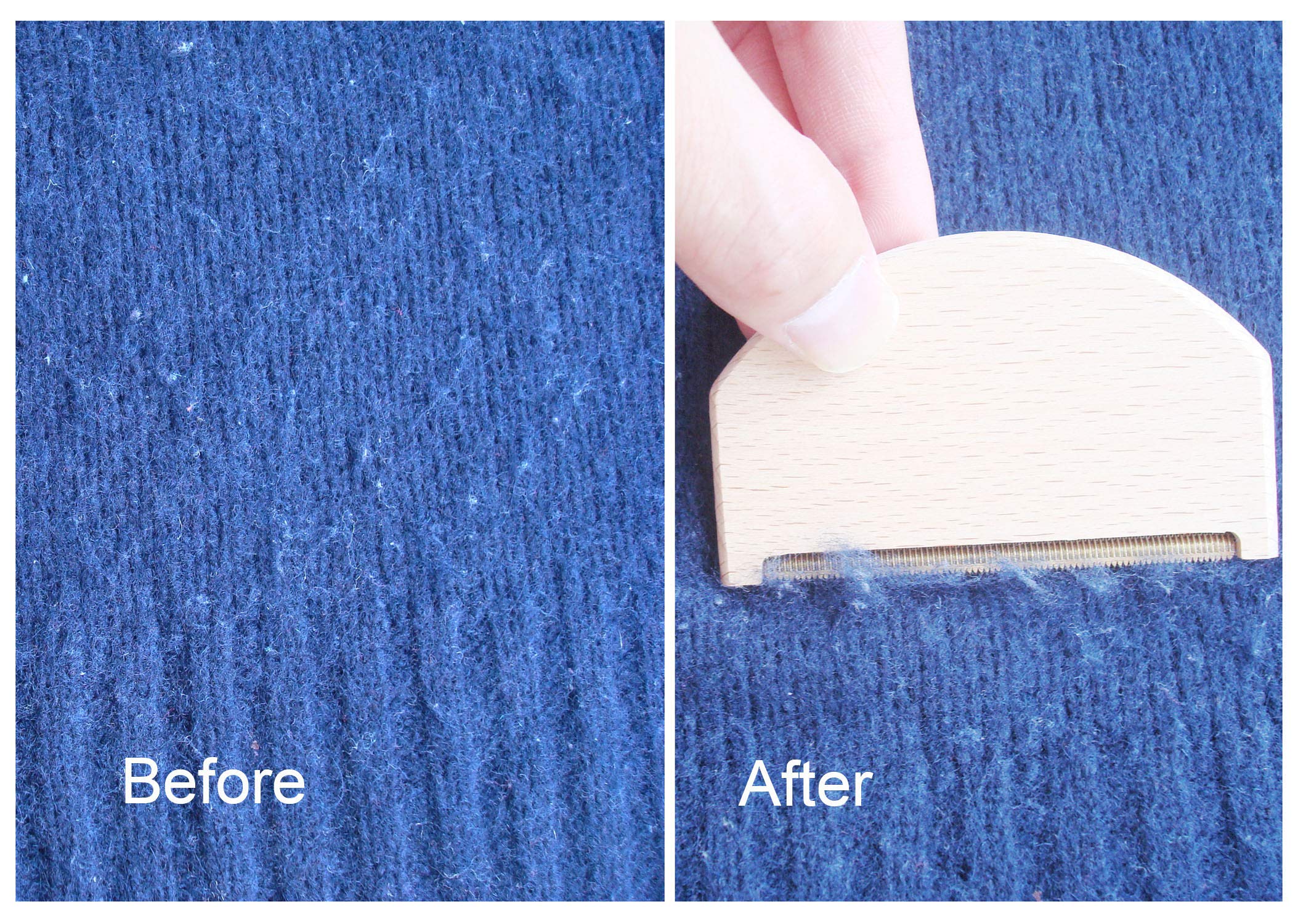 Premium Beech Wood Cashmere Comb & Sweater Shaver Set - 2-Piece Brass Pilling Remover for Wool, Knitwear & Delicate Fabrics - Effectively Removes Lint, Fuzz & Fabric Pills - Perfect for Sweaters, Scarves & Winter Clothing Care