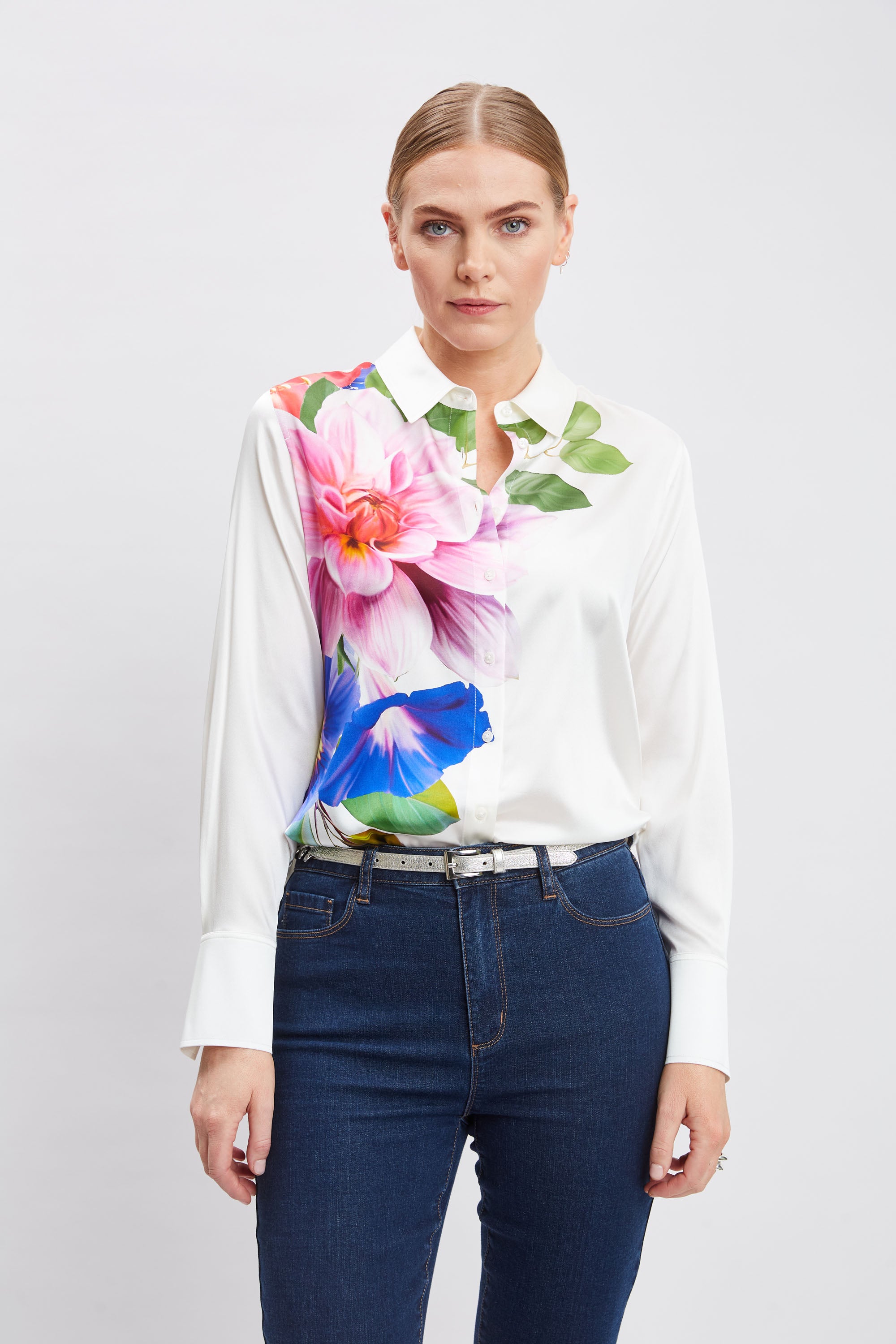 Stylish Digital Floral Print Shirt for Men & Women | Trendy Casual Button-Up Shirt | Perfect for Summer Outfits, Beach Vacations & Date Nights