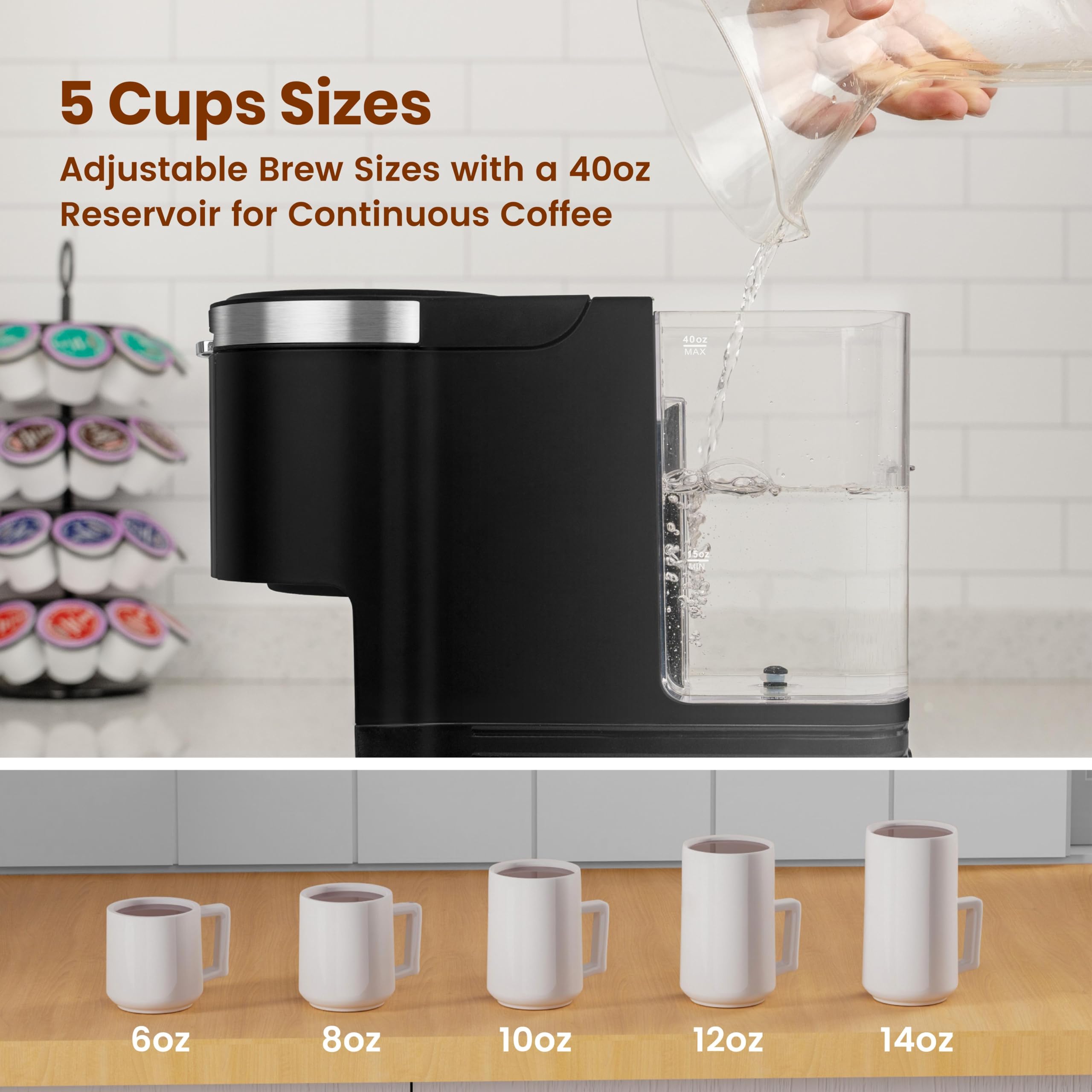 Gevi EzPod Single Serve Coffee Maker - Portable for Office & Camping