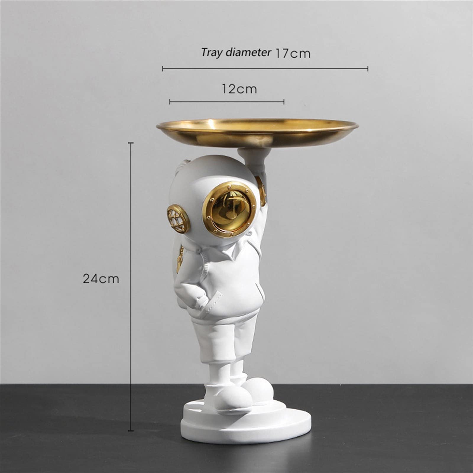 Creative Gold Diver Sculpture Statue - Unique Desktop Decoration & Candy Dish for Office, Coffee Table - Funny Resin Home Decor Gift with Storage - Perfect for Home, Office & Party Decorations