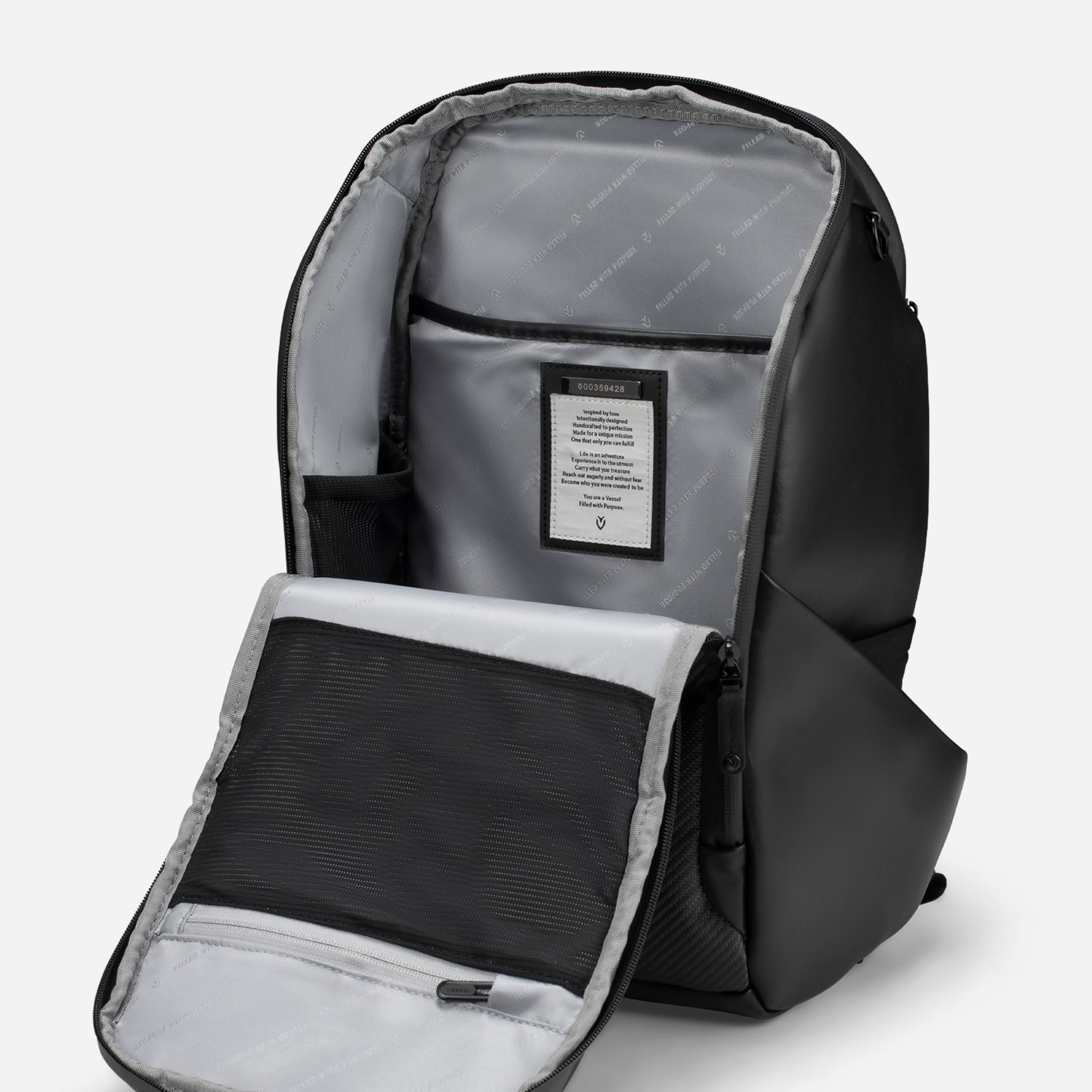 PrimeX Carbon Black Backpack - Waterproof Laptop Backpack for Men & Women, 17 Inch Business Travel Backpack with USB Charging Port - Perfect for Work, School, Gym & Outdoor Adventures