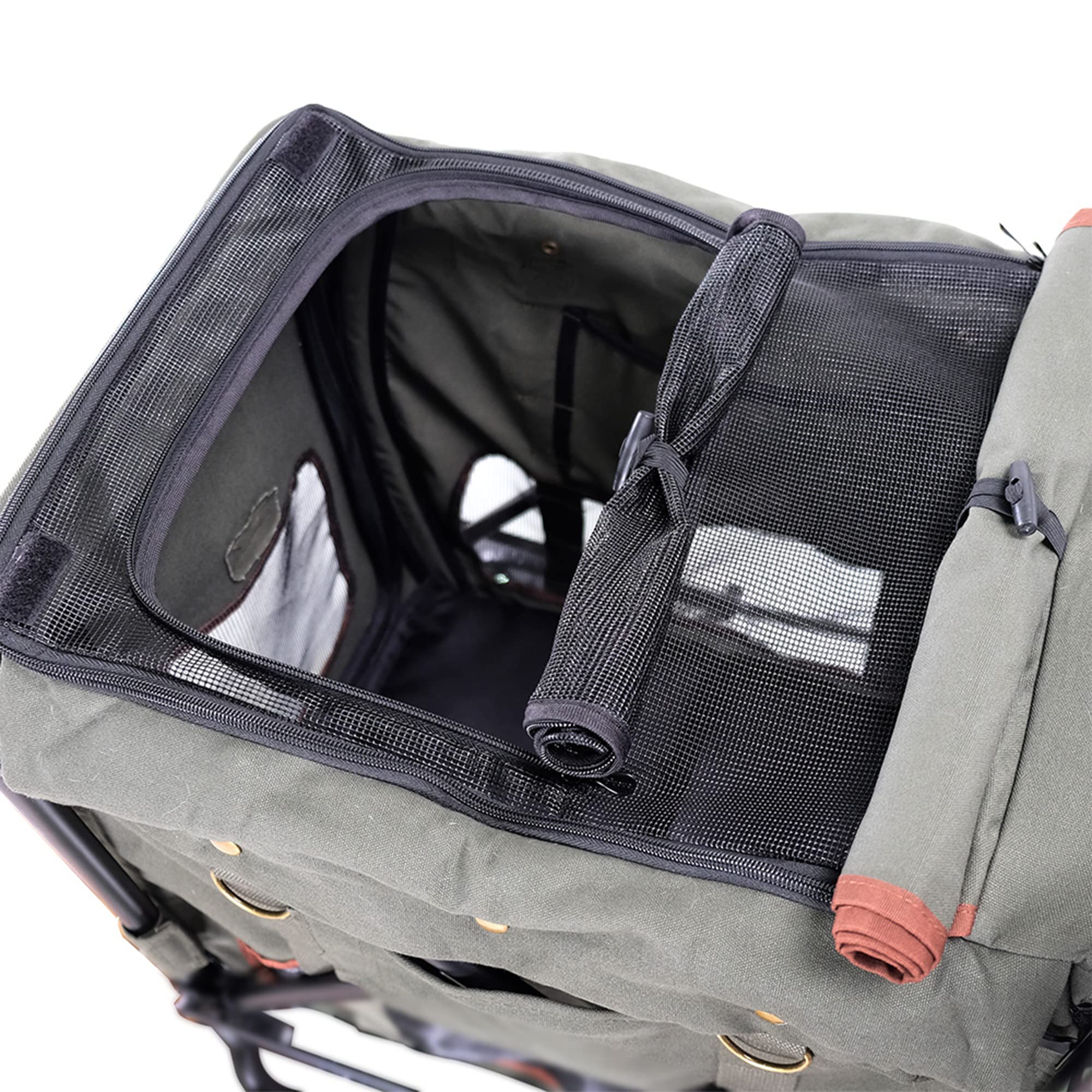 iBiyaya Heavy Duty Dog Stroller for Medium & Large Dogs - Detachable Carrier Bag with Top/Front Entry - Army Green Pet Wagon | Perfect for Outdoor Walks, Vet Visits & Travel with Your Gentle Giant