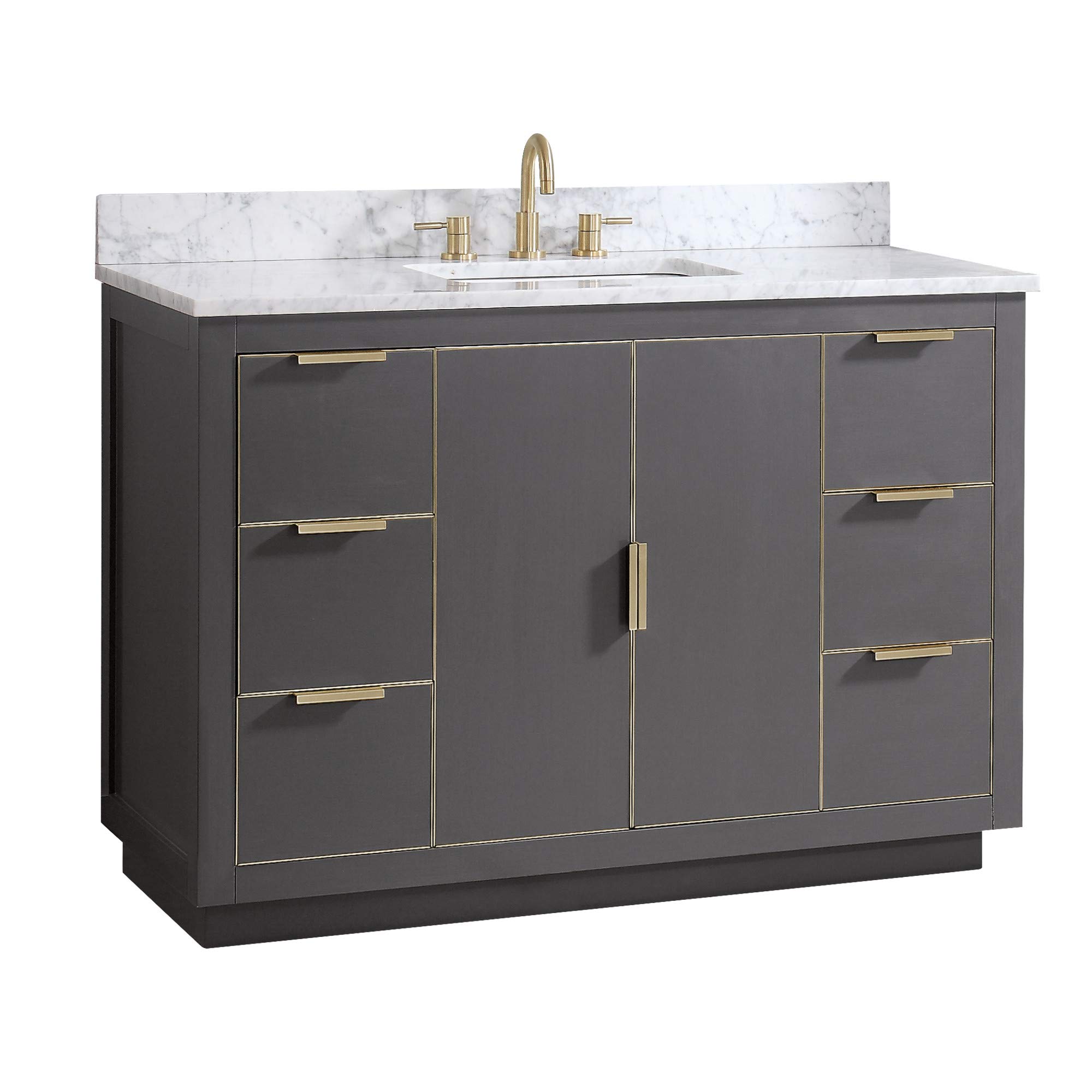 49 Inch Modern Bathroom Vanity with Sink in Twilight Gray Finish - Perfect for Small Bathrooms, Powder Rooms & Home Renovations
