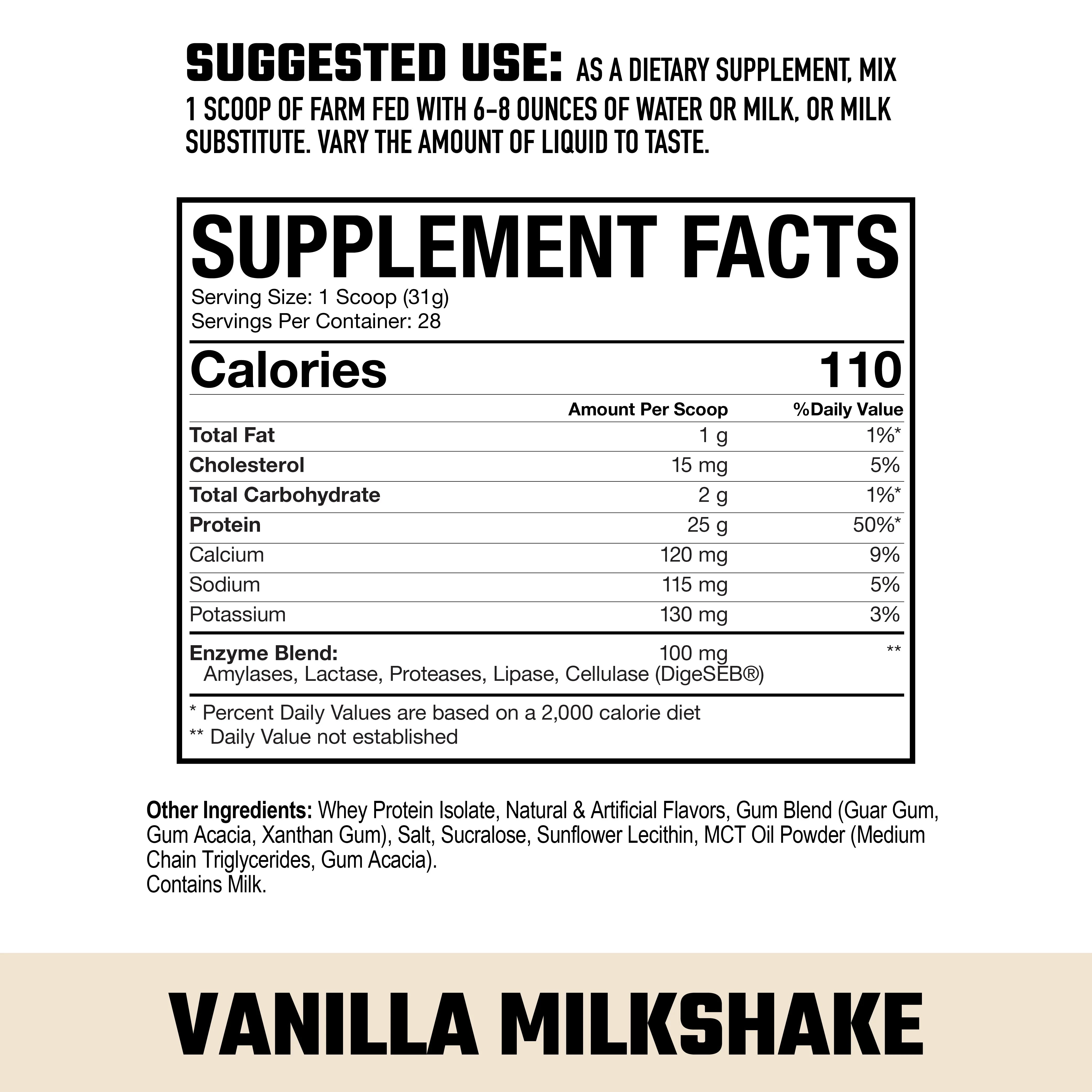 Axe & Sledge FARM FED 100% Whey Protein Isolate Powder - Premium Muscle Recovery & Growth Supplement for Athletes & Fitness Enthusiasts - Post-Workout, Meal Replacement & Healthy Lifestyle