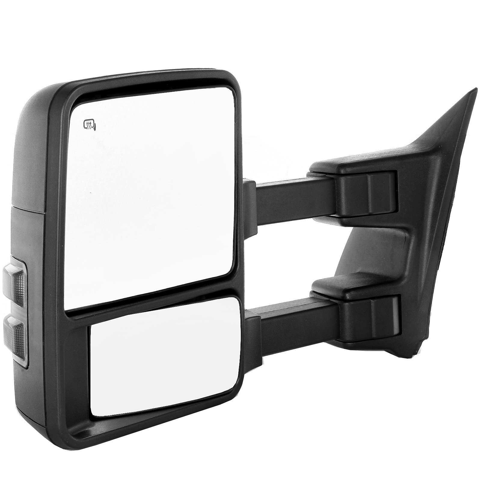 CCiyu Towing Mirrors for 2003-2007 Ford F250 F350 F450 F550 Super Duty Trucks - Power Adjustable Heated Glass with Turn Signal Lights - Perfect for Towing, Off-Roading & Heavy-Duty Work