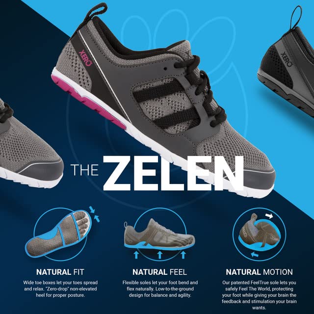 Xero Shoes Women's Zelen Barefoot Running Shoes - Lightweight Minimalist Trail Runners for Natural Movement | Perfect for Hiking, Gym Workouts & Everyday Wear