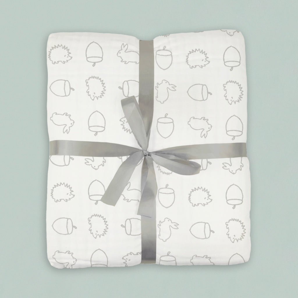 Steiff Hedgy Hedgehog Plush Toy & Woodland Muslin Baby Blanket Gift Set - Perfect for Newborns, Showers & Nursery Decor