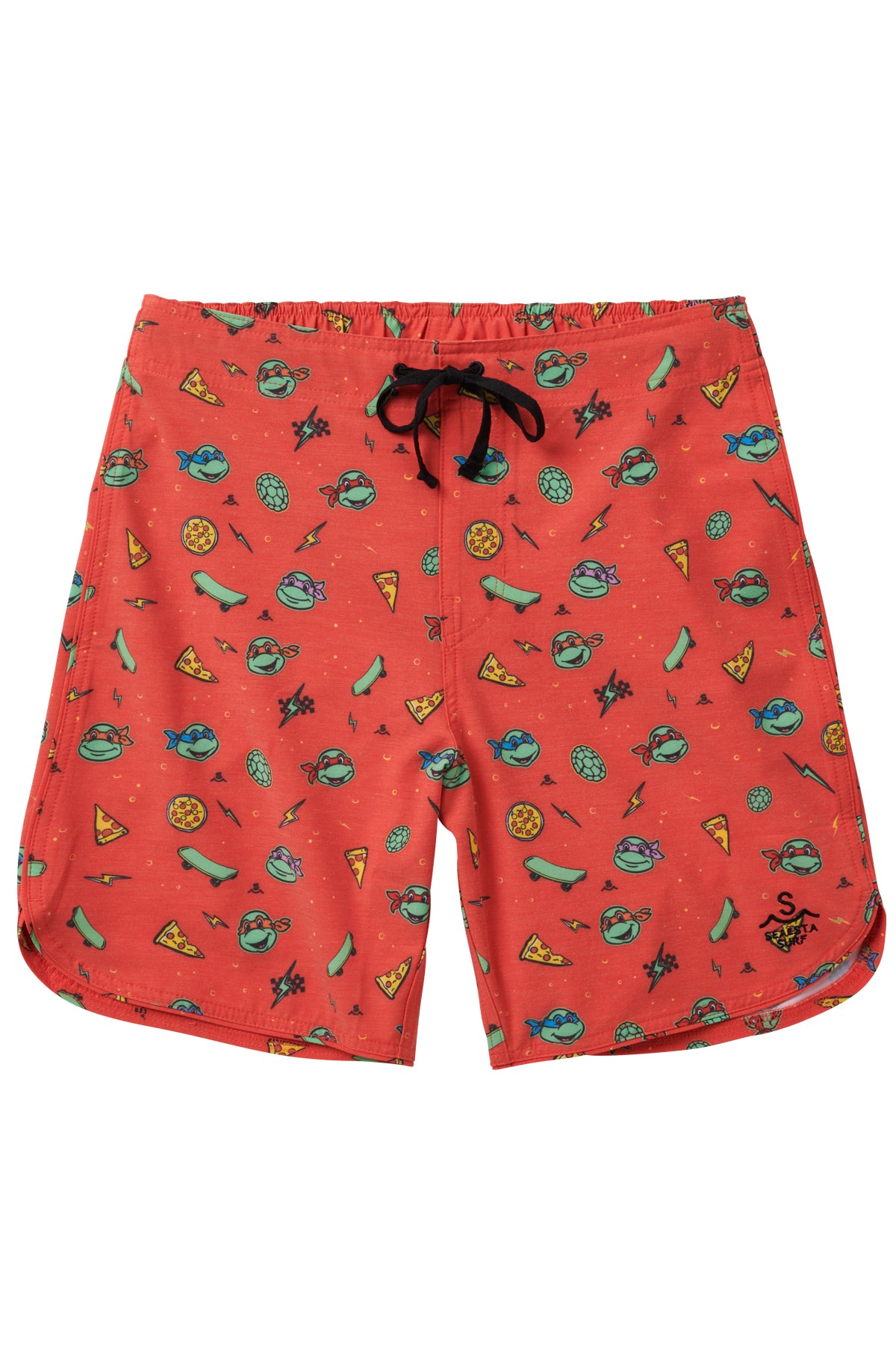 Seaesta Surf x Teenage Mutant Ninja Turtles Graphic T-Shirt - Turtle Power Design - Raph Red Color - Men's Casual Wear for Surfing, Skateboarding & Street Fashion