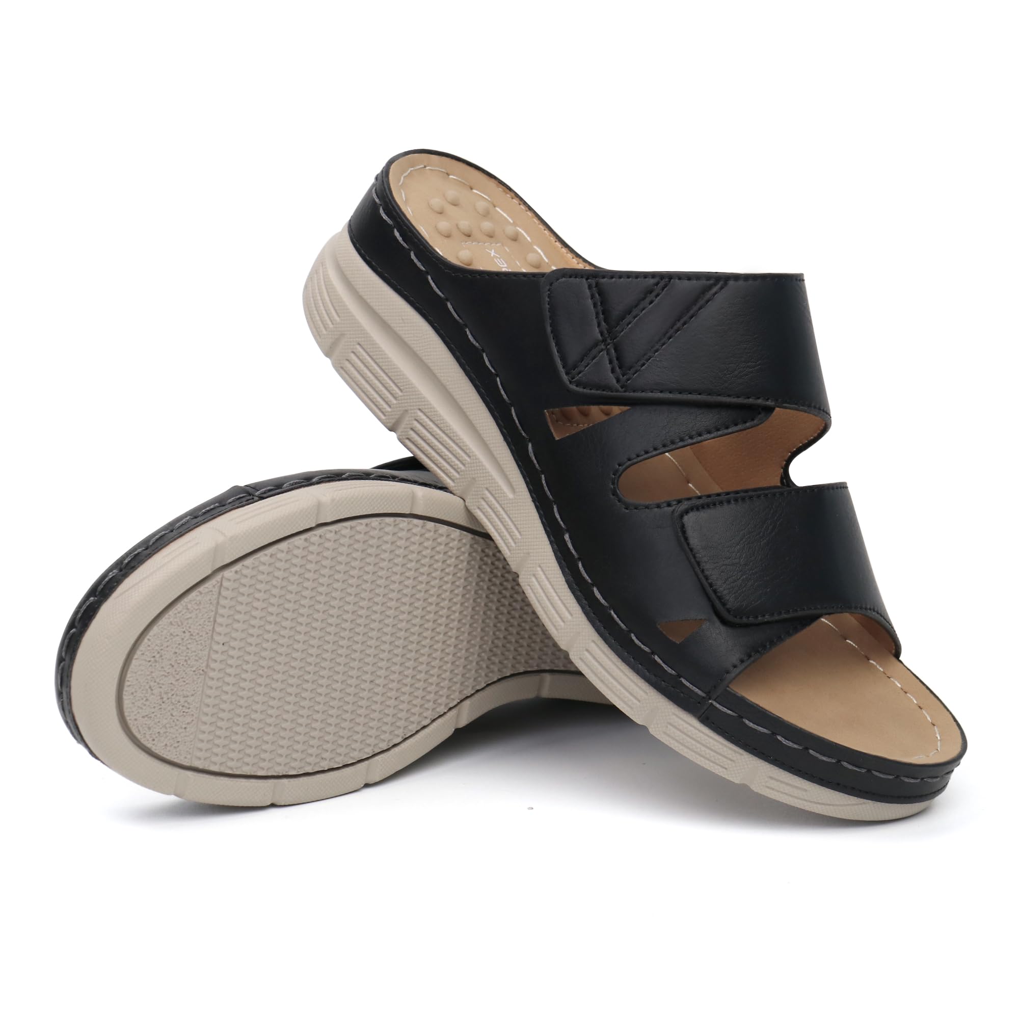 Ortho+rest Women's Arch Support Slides - Orthotic Walking Sandals for Plantar Fasciitis & Foot Pain Relief - Comfortable Orthopedic Sandals for Daily Wear, Work & Travel