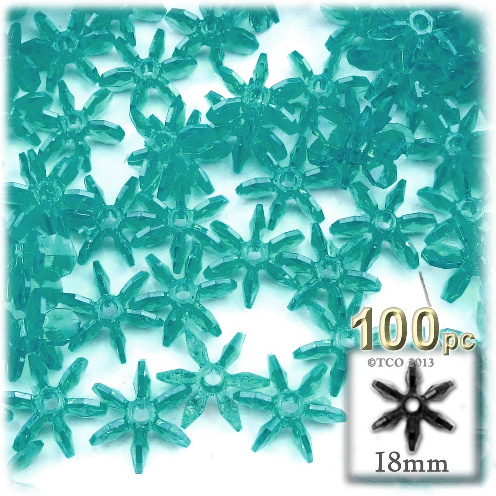 1,000pc Faceted Plastic Transparent Beads - 18mm Raspberry Red Starflake Beads for Jewelry Making, DIY Crafts, and Holiday Decorations
