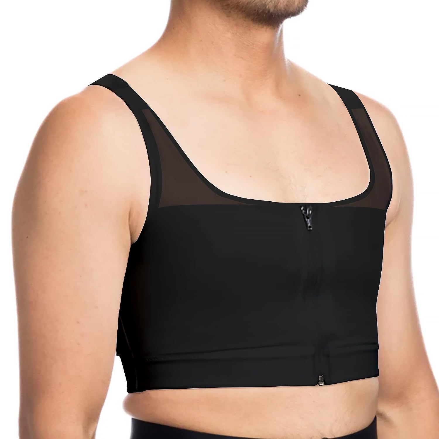 Post-Surgery Compression Vest for Men - Gynecomastia Chest Shapewear - Breathable & Adjustable Recovery Garment for Post-Op Healing, Workout & Daily Wear