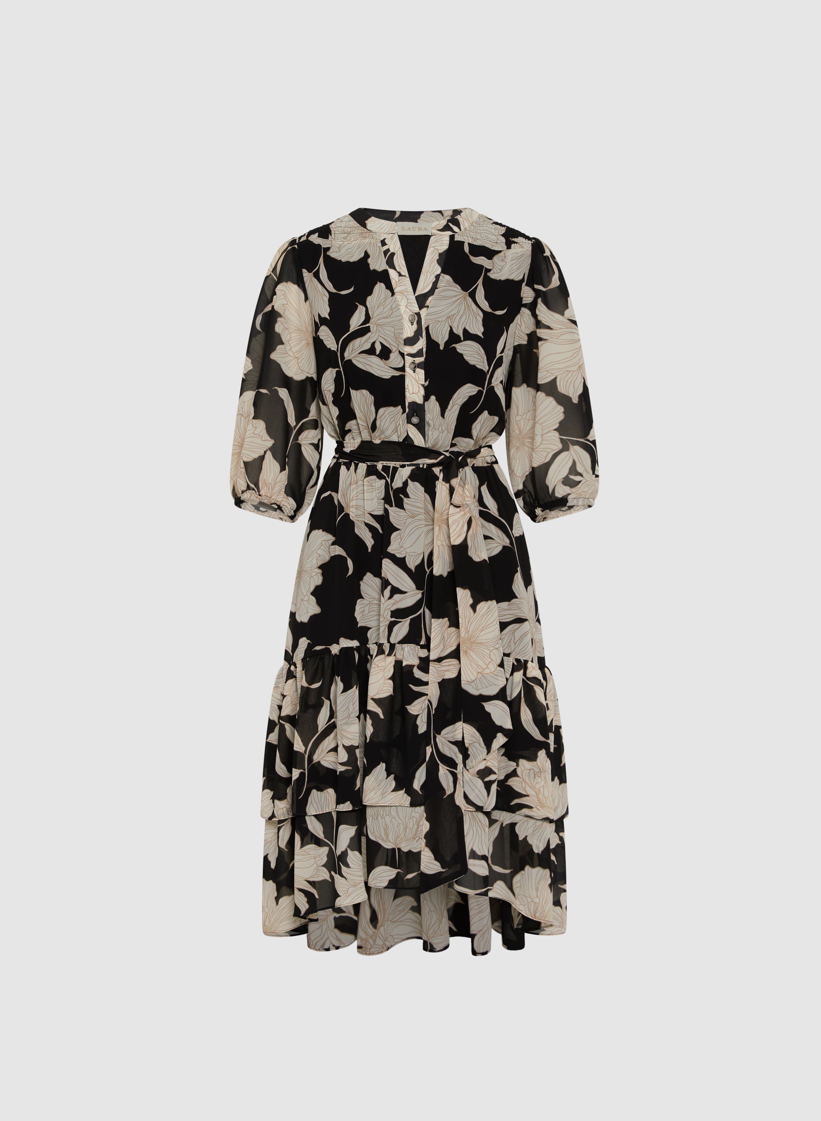 Floral Midi Dress for Women - Summer Boho Flowy Dress with Pockets, Perfect for Beach Vacation, Date Night & Outdoor Parties