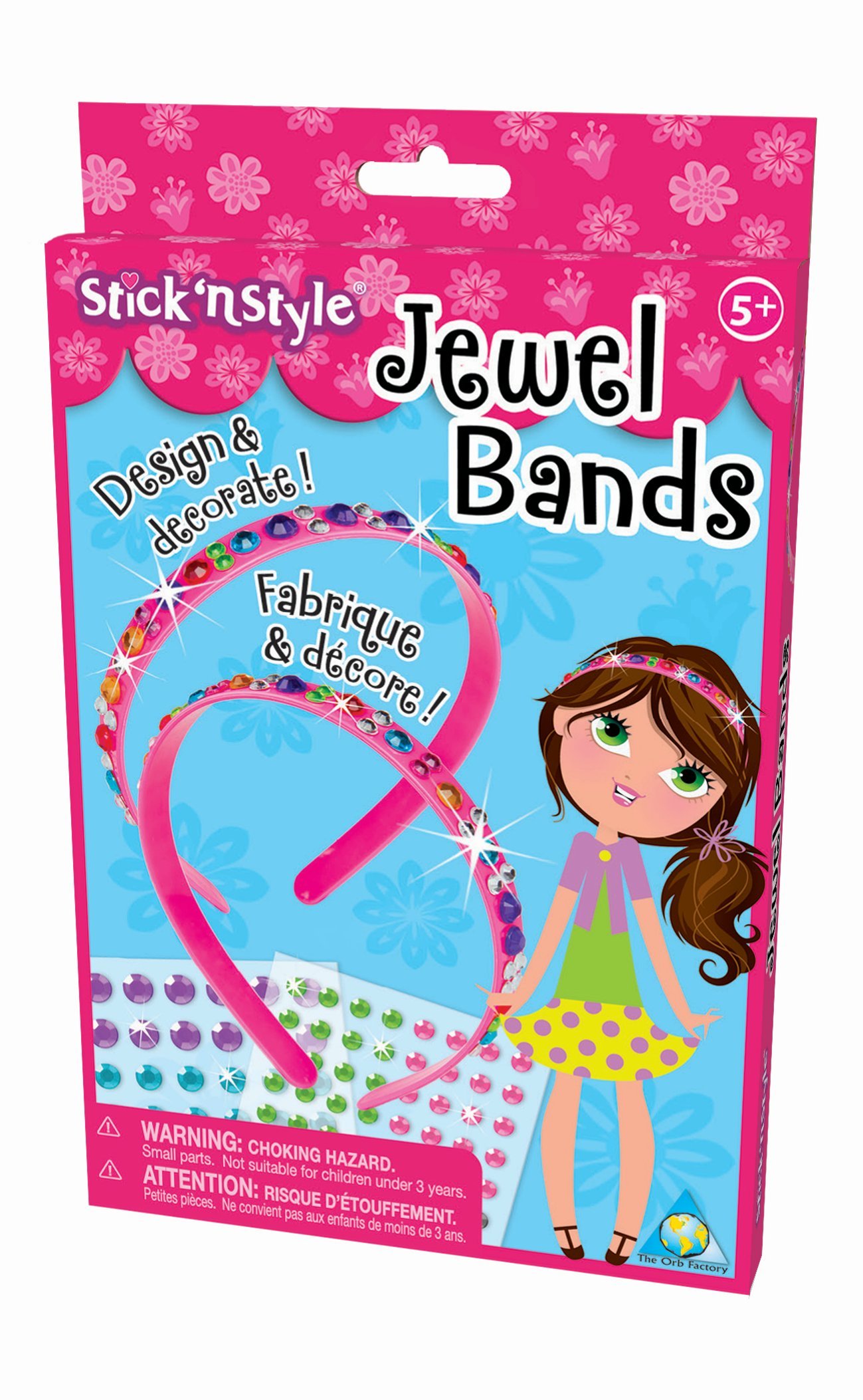 The Orb Factory Stick' n Style Jewel Bands - DIY Fashion Bracelets for Girls, Creative Arts & Crafts Kit - Perfect for Birthday Gifts, Party Favors & Kids' Creative Play