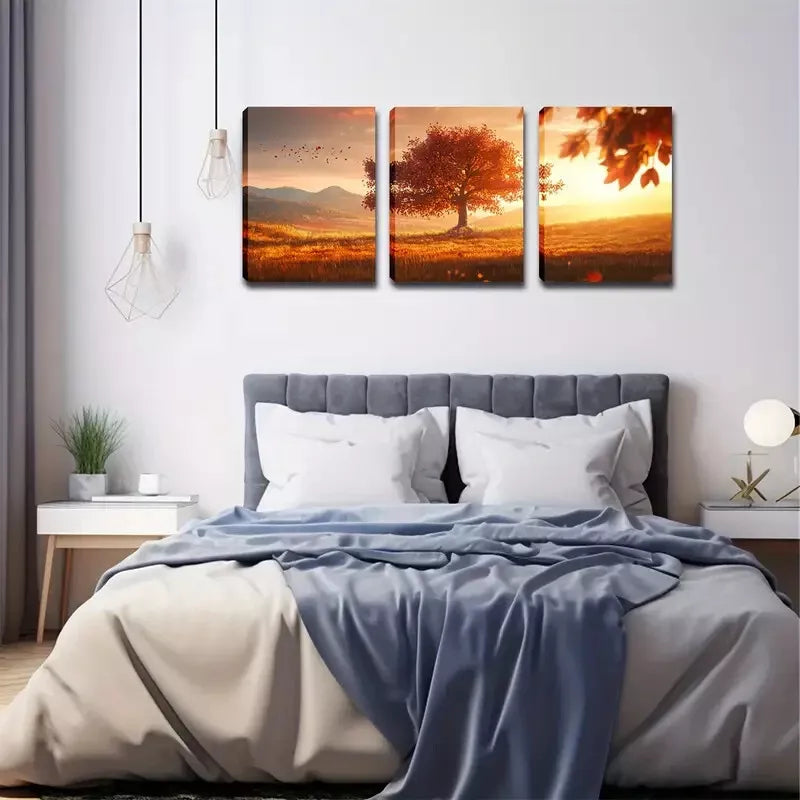 3-Piece Facing The Sun Tree Wall Art Set - Framed Canvas 40x60cm - High Quality Print - 100% Australian Made - Ready to Hang - Perfect for Living Room, Bedroom & Office Decor
