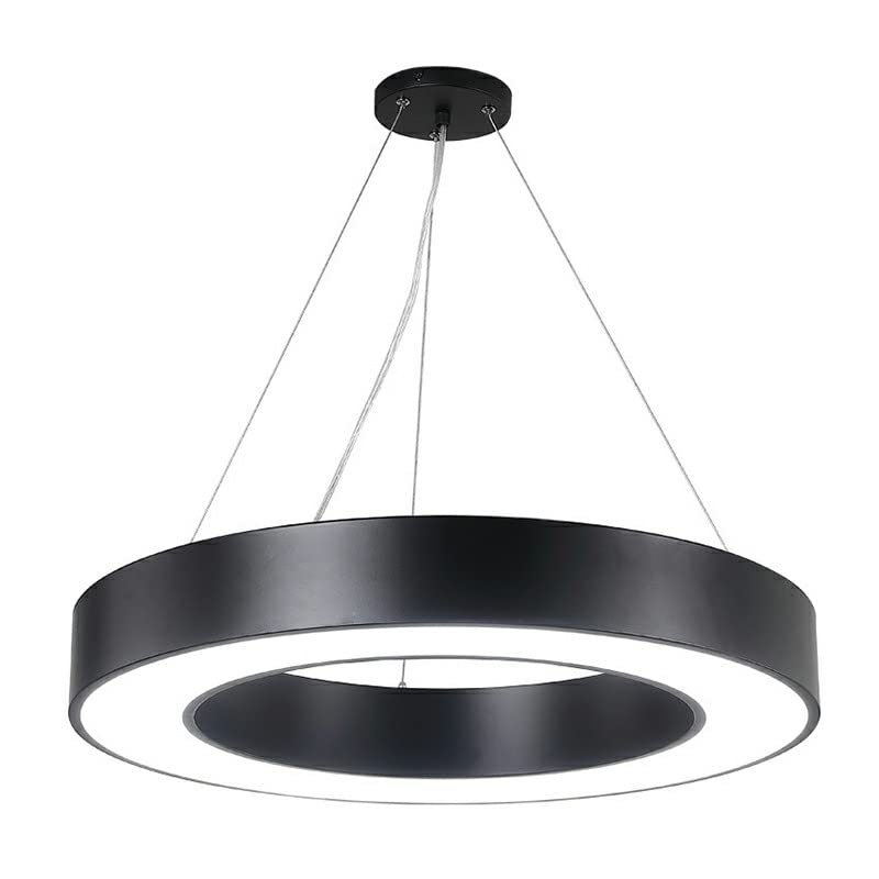 Modern White LED Acrylic Circle Pendant Light - 19.5 Inch Contemporary Ceiling Lamp for Dining Room, Kitchen Island & Bedroom Lighting