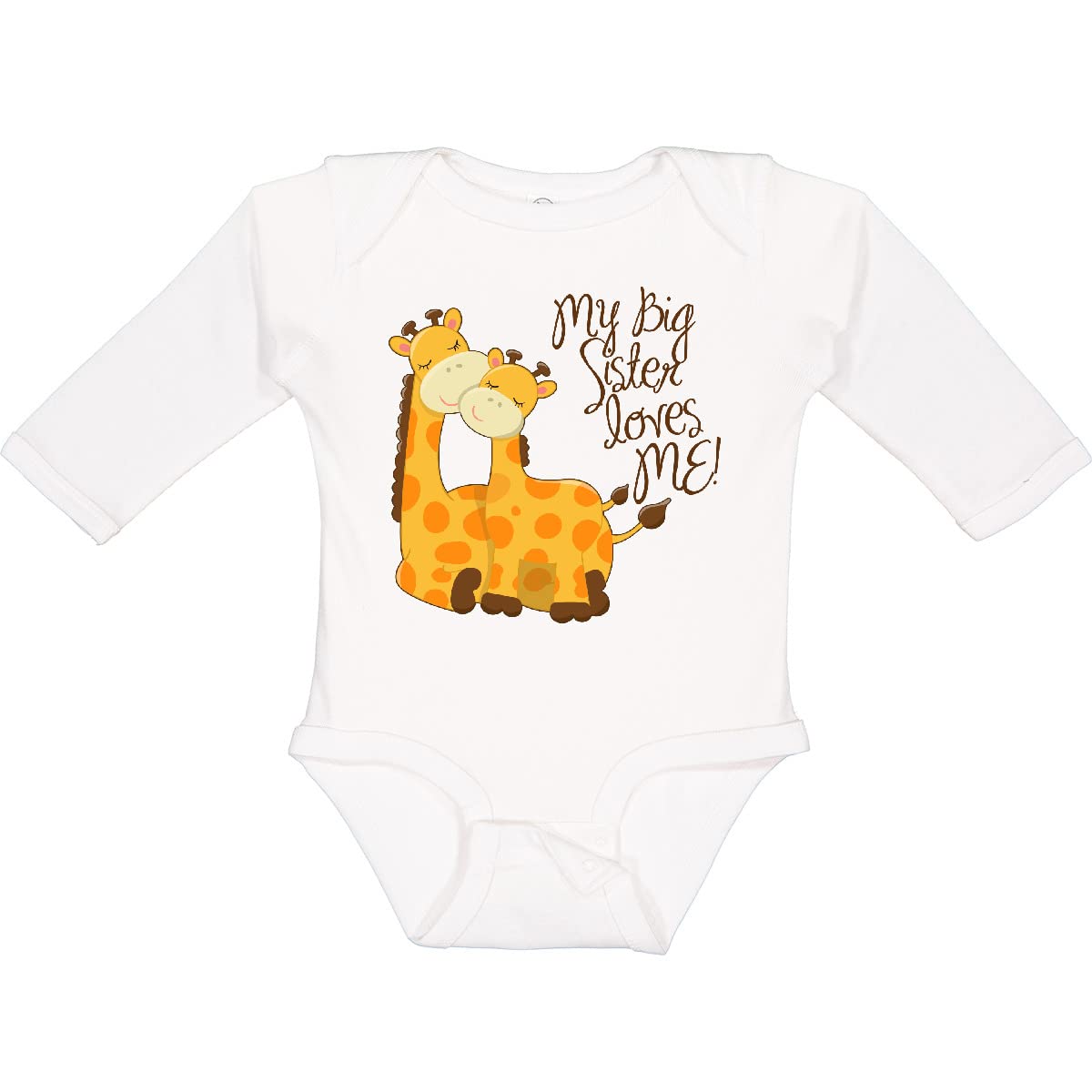 Inktastic My Big Sister Loves Me Long Sleeve Baby Bodysuit - Cute Sibling Outfit for Newborns & Infants - Perfect for Family Photos, Holidays & Special Occasions