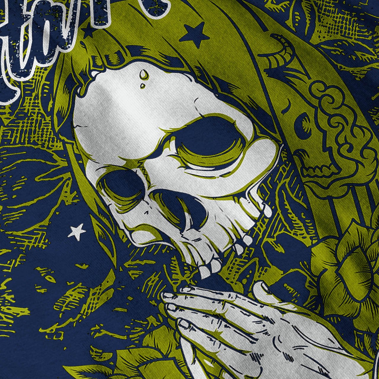 Wellcoda Santa Muerte Skull Men's Hoodie - Gothic Death Design Pullover Sweatshirt for Streetwear, Halloween Costume & Gothic Fashion
