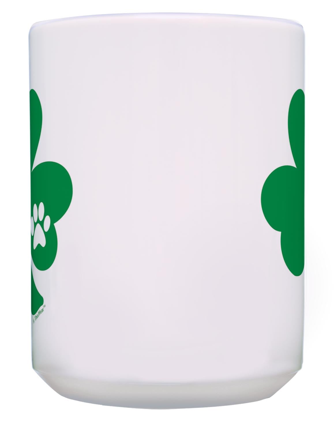 **ThisWear 15oz Cute Cat Ceramic Coffee Mug with Handle - Shamrock & Pawprint Design, Perfect St. Patrick's Day Gift for Women - Ideal for Coffee, Tea, Hot Chocolate & Office/Home Use**