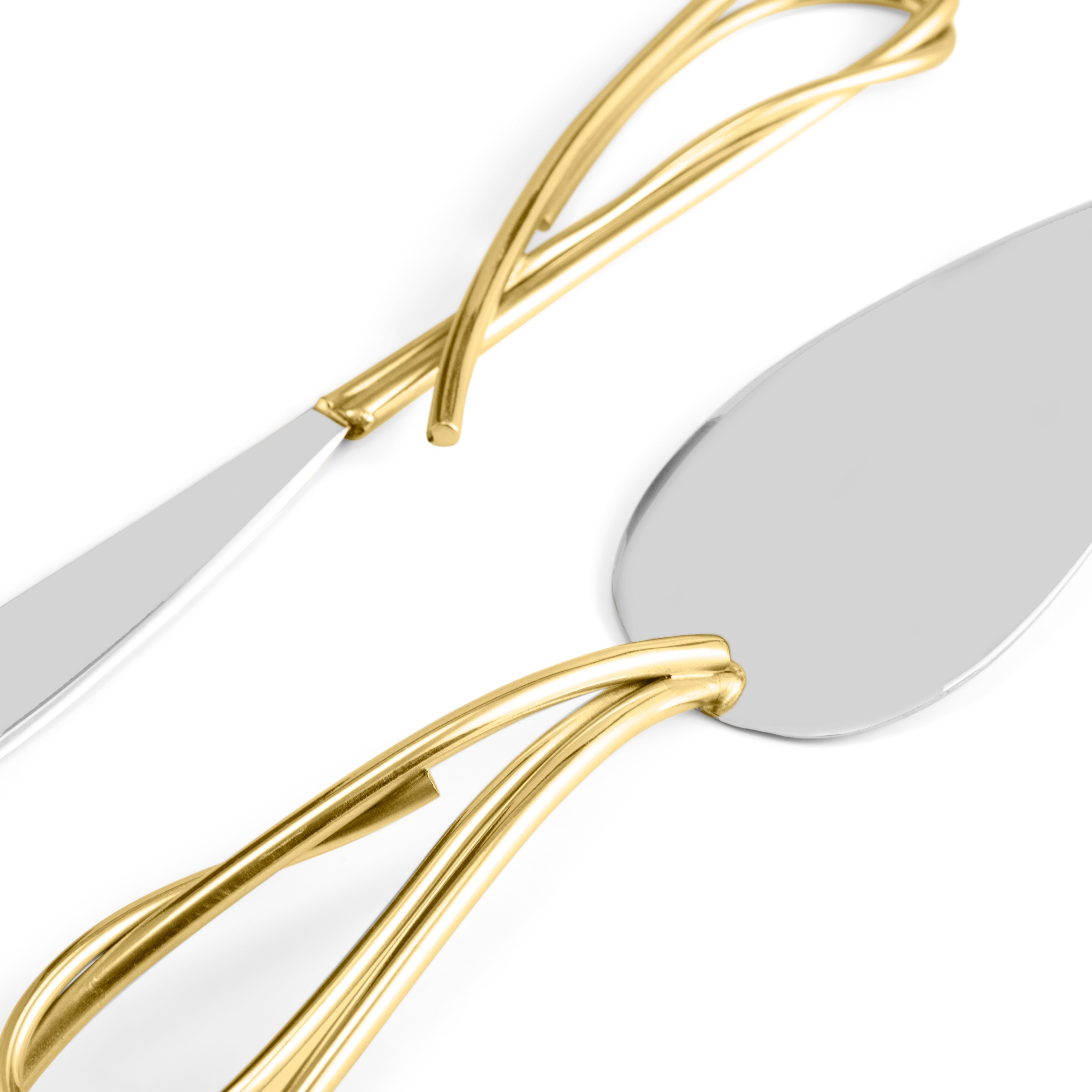 Elegant Calla Lily Cake Knife and Server Set - Wedding, Anniversary & Birthday Cake Cutting Tool for Special Occasions