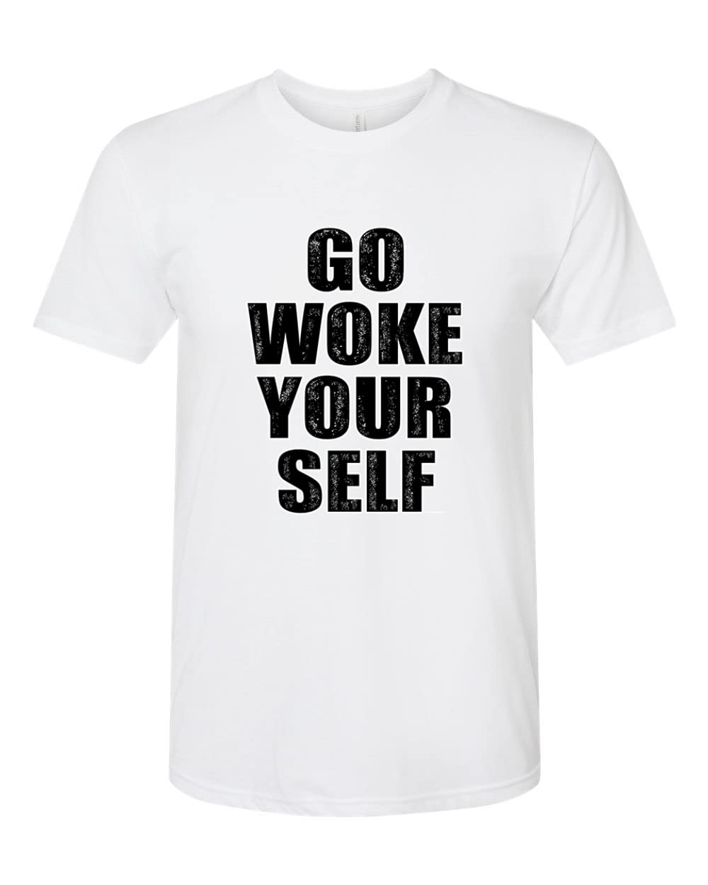 Go Woke Yourself Funny Men's Premium Tri-Blend T-Shirt - Soft Cotton Polyester Tee for Casual Wear & Social Commentary