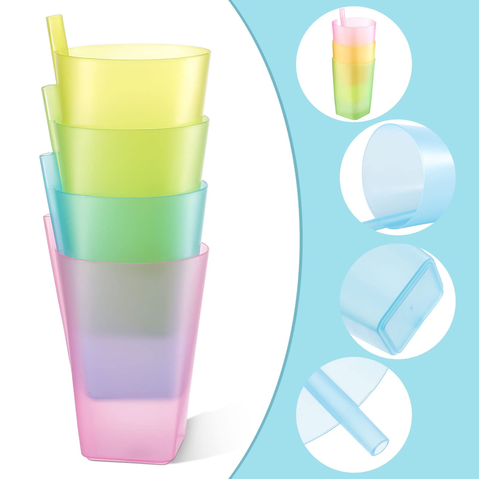 **4-Pack Toddler Sippy Cups with Built-in Straw | Leak-Proof Stackable Baby Drinking Cups for Boys & Girls | Ideal for Travel, Daycare & Mealtime**