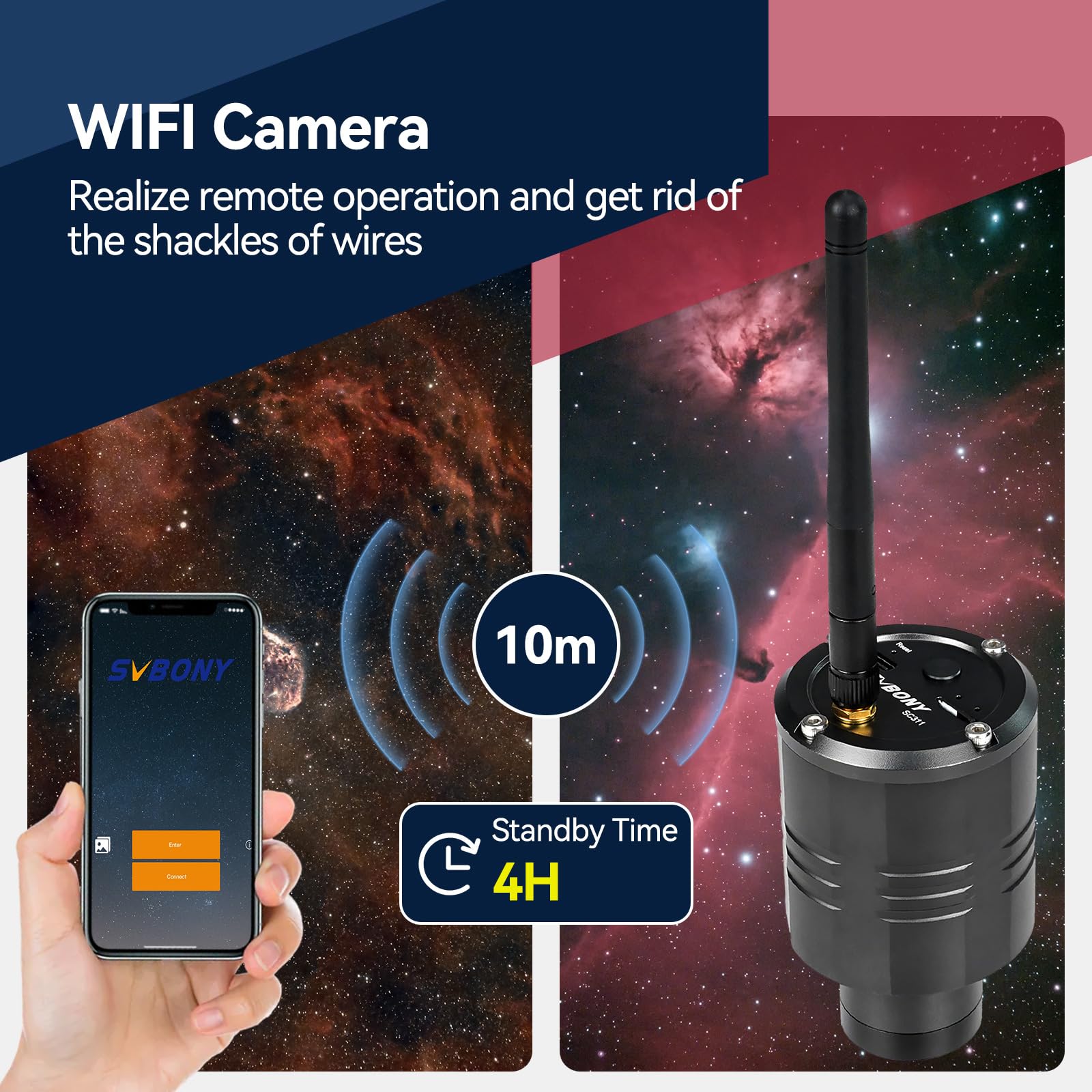 SVBONY SC311 WiFi Telescope Camera Eyepiece - 1080P Planetary Camera with IMX662 Sensor, 4 Device Connections & Removable UV IR Cut Glass for Moon, Jupiter, Saturn Photography | Perfect for Astrophotography & Stargazing Enthusiasts